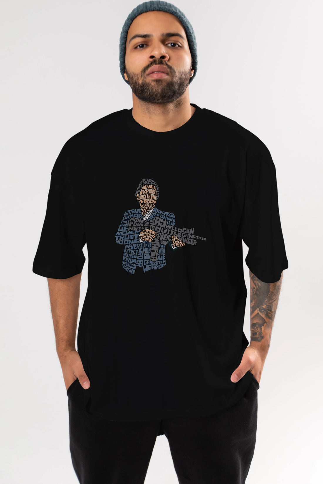 Mafia Ön Baskılı Oversize t-shirt %100 pamuk Erkek Kadın Unisex
