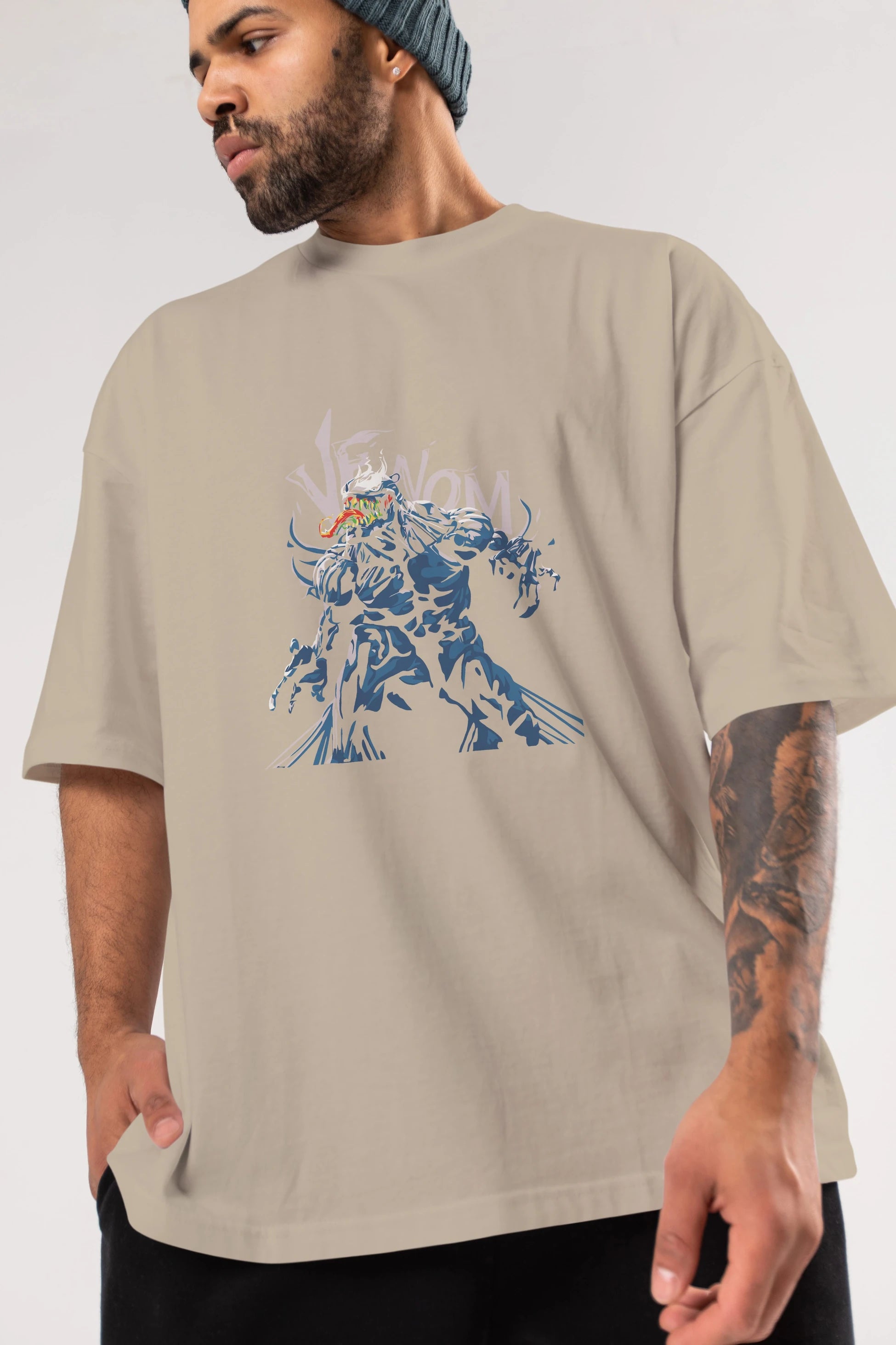 Venom (8) Ön Baskılı Oversize t-shirt Erkek Kadın Unisex %100 Pamuk Bisiklet Yaka tişort