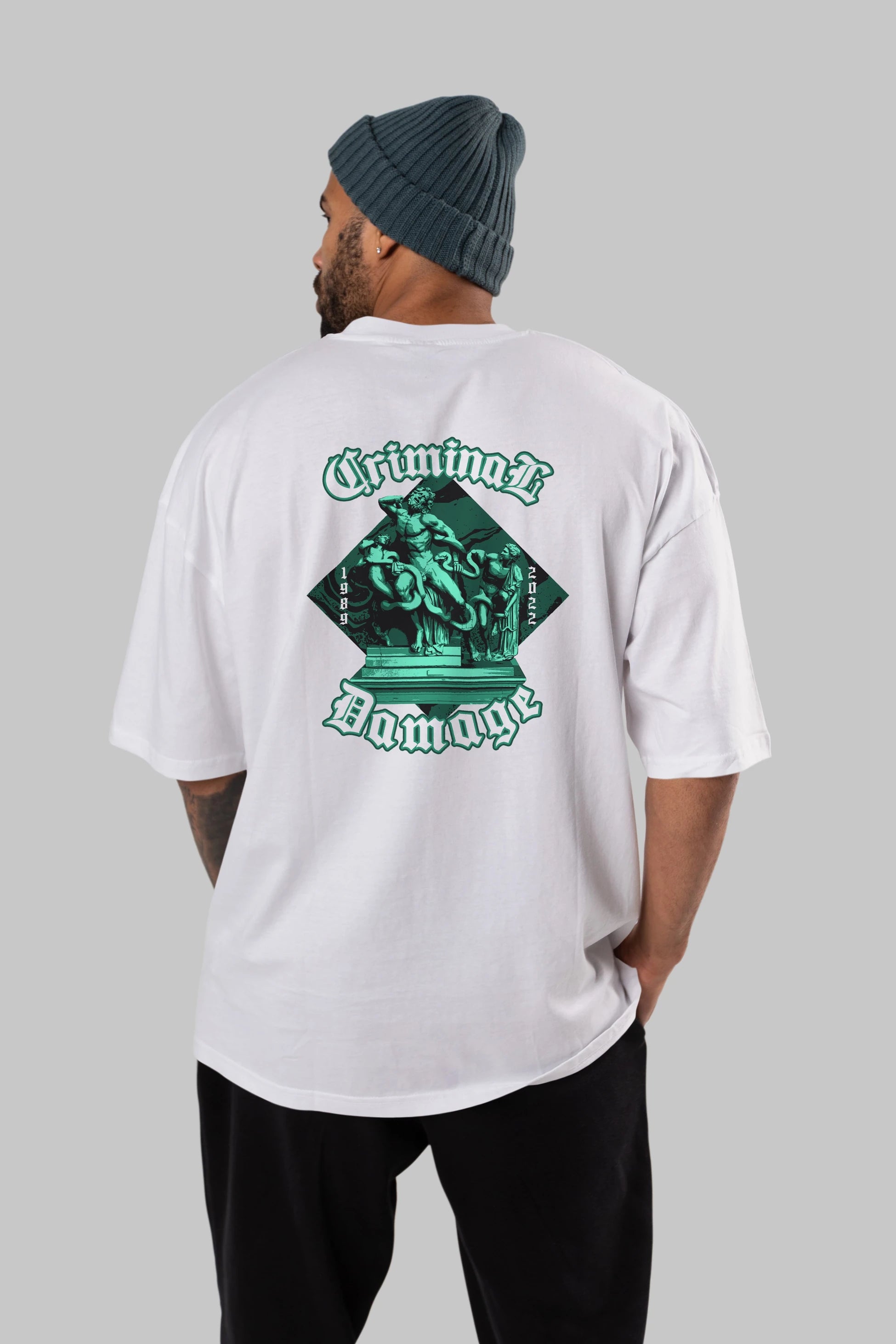 Criminal Damage Arka Baskılı Oversize t-shirt Erkek Kadın Unisex
