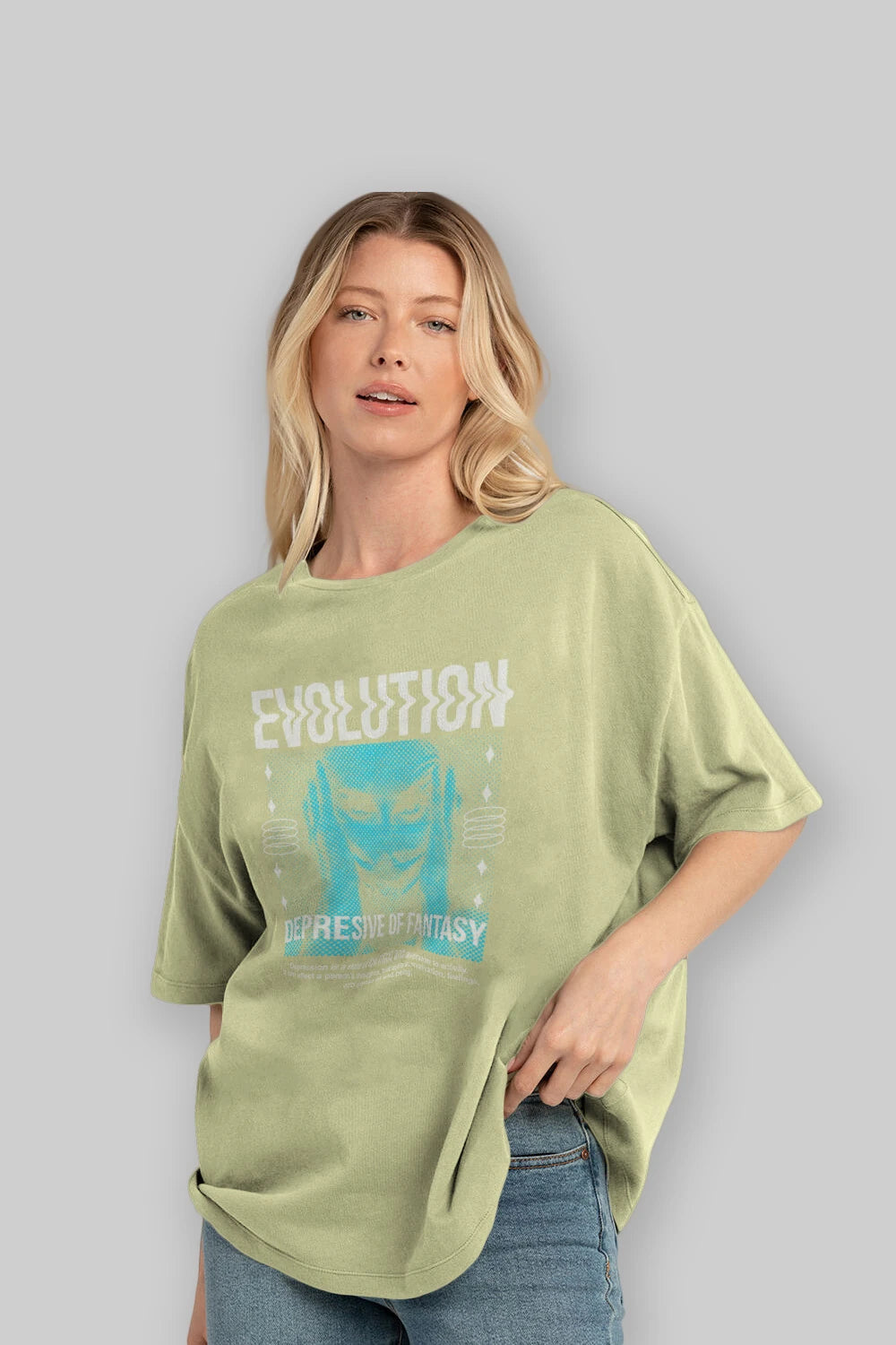 Evolution Ön Baskılı Oversize t-shirt Erkek Kadın Unisex