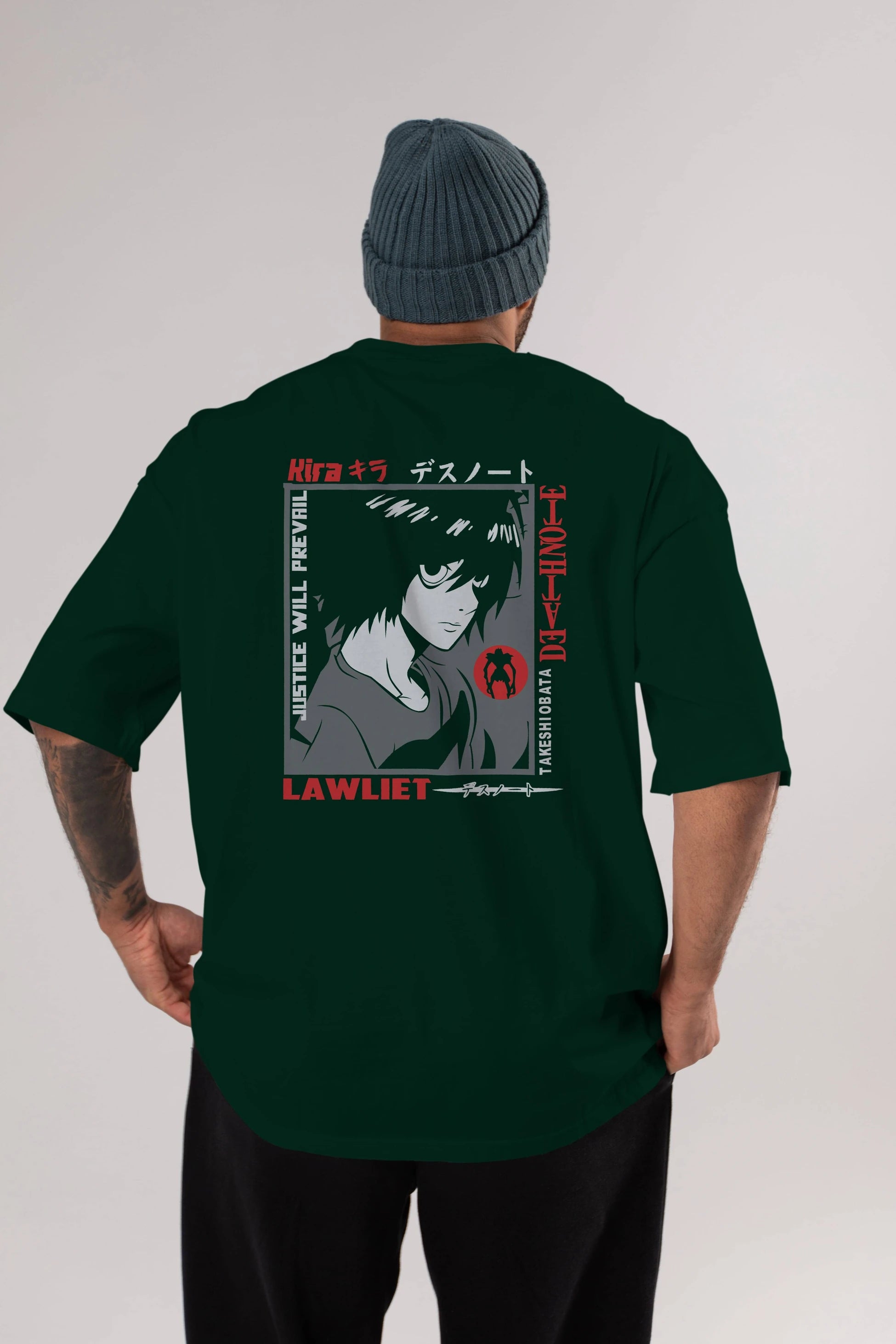 DEATH NOTE Anime Arka Baskılı Oversize t-shirt Erkek Kadın Unisex