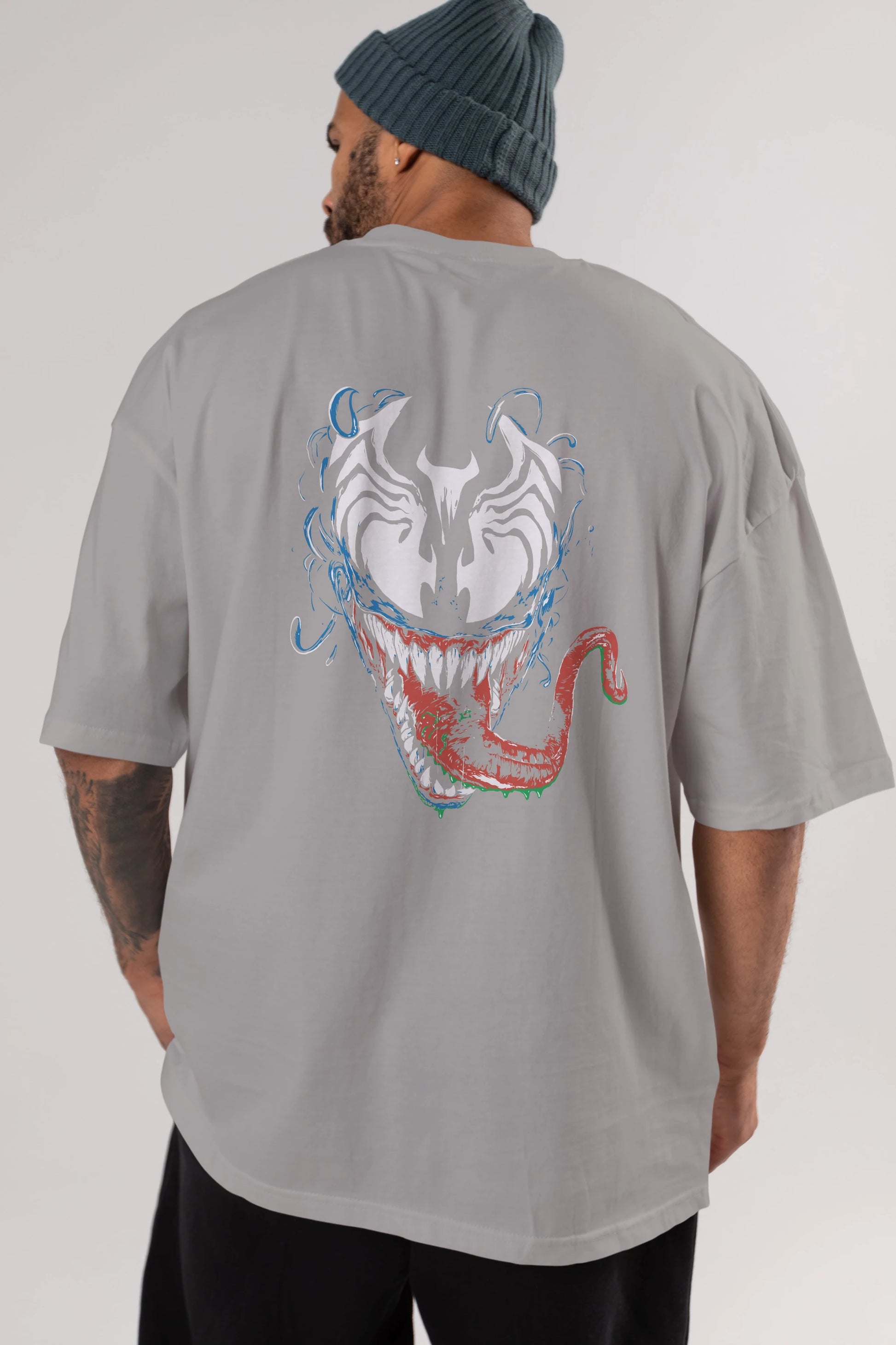 Venom (2) Arka Baskılı Oversize t-shirt Erkek Kadın Unisex %100 Pamuk Bisiklet Yaka tişort