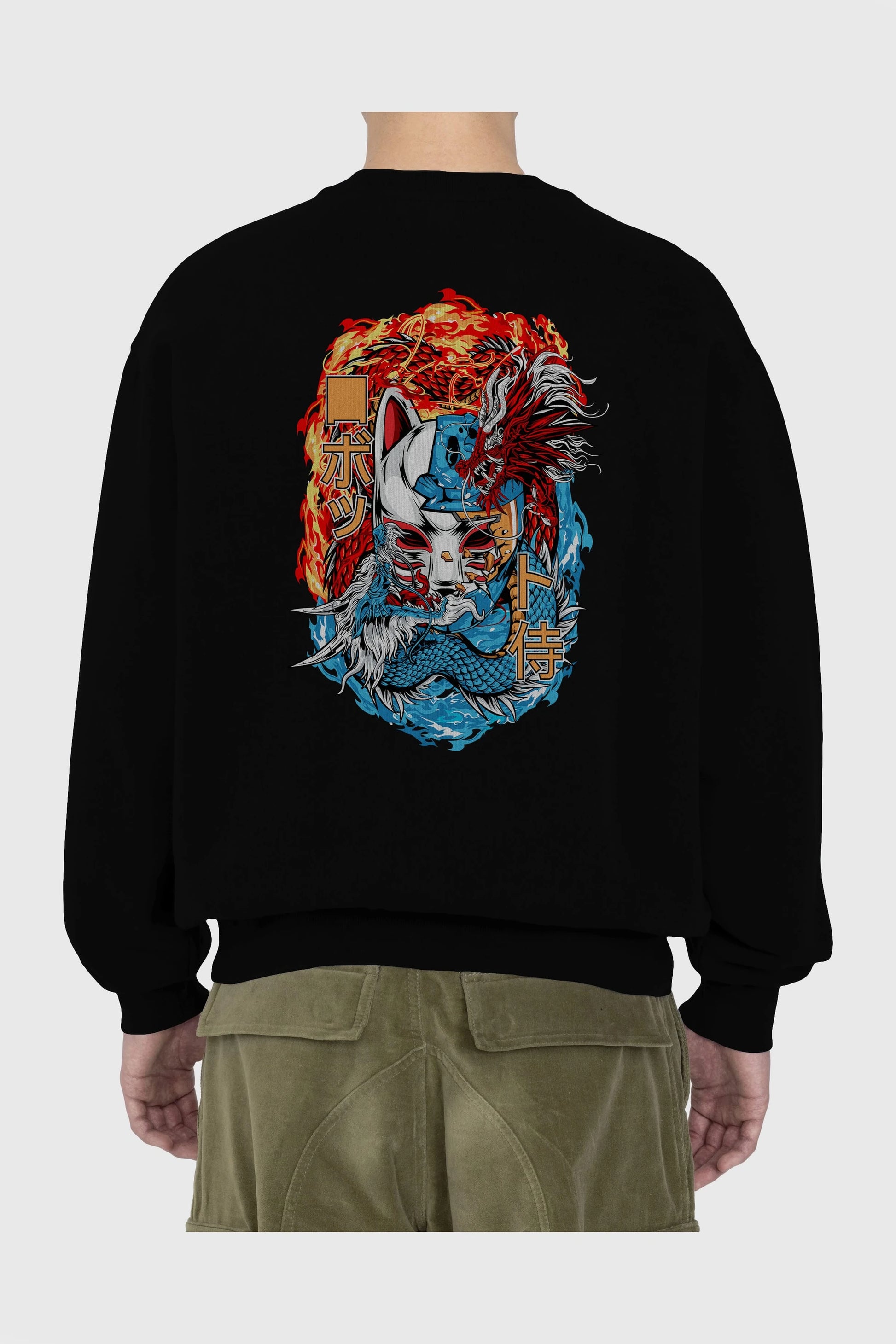 ONE PIECE (7) Anime Arka Baskılı Oversize Sweatshirt Erkek Kadın Unisex