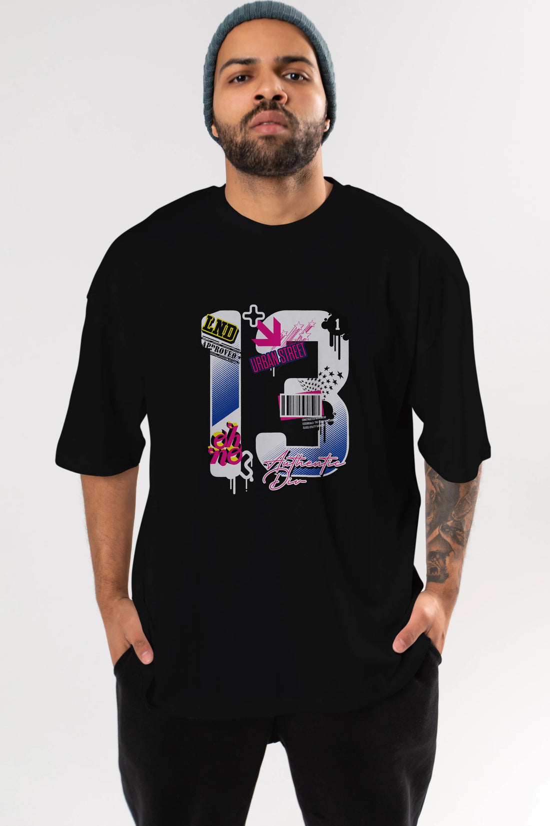 Urban Street 13 Ön Baskılı Oversize t-shirt Erkek Kadın Unisex