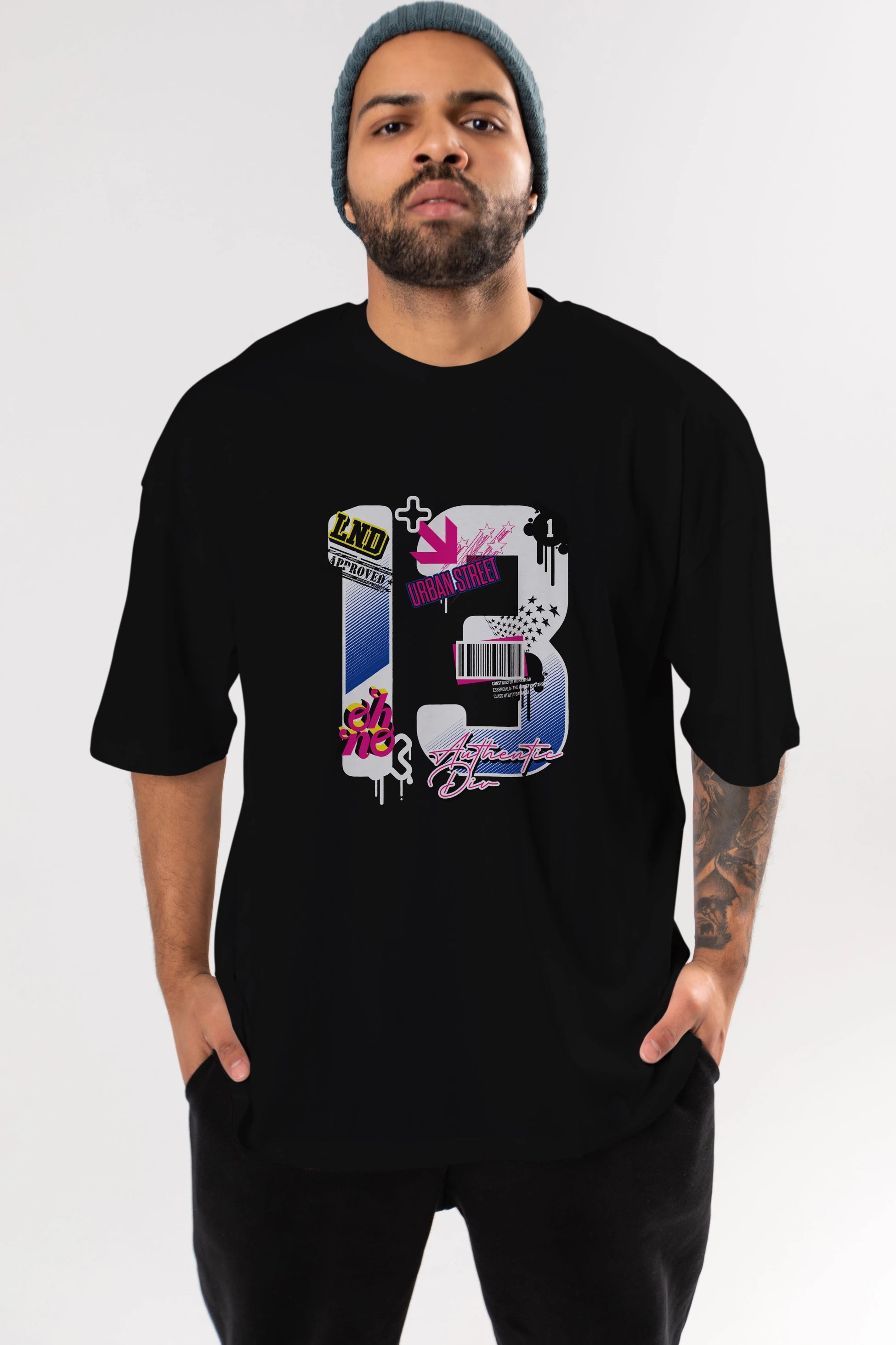 Urban Street 13 Ön Baskılı Oversize t-shirt Erkek Kadın Unisex