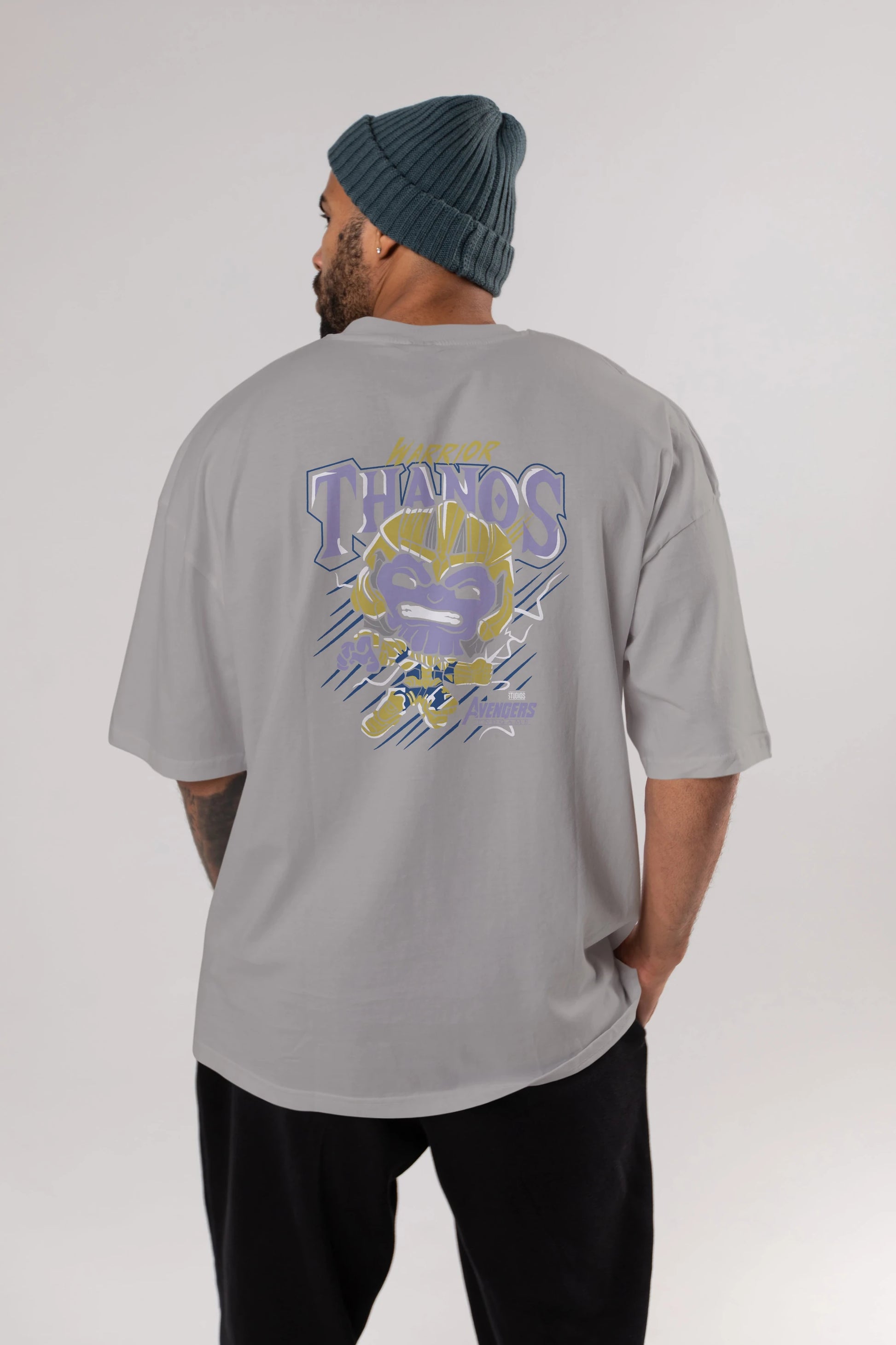 Thanos (2) Arka Baskılı Oversize t-shirt Erkek Kadın Unisex %100 Pamuk Bisiklet Yaka tişort