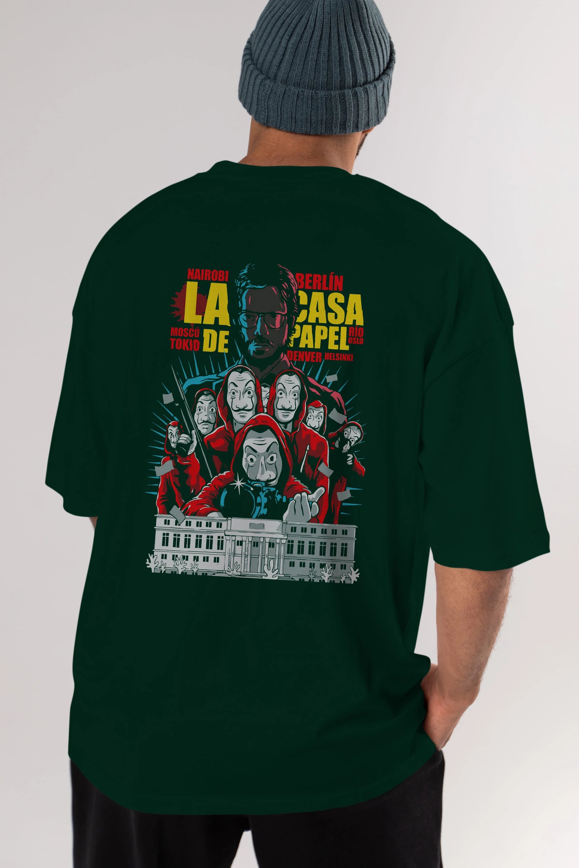 La Casa De Papel (6) Arka Baskılı Oversize t-shirt Erkek Kadın Unisex %100 Pamuk Bisiklet Yaka tişort