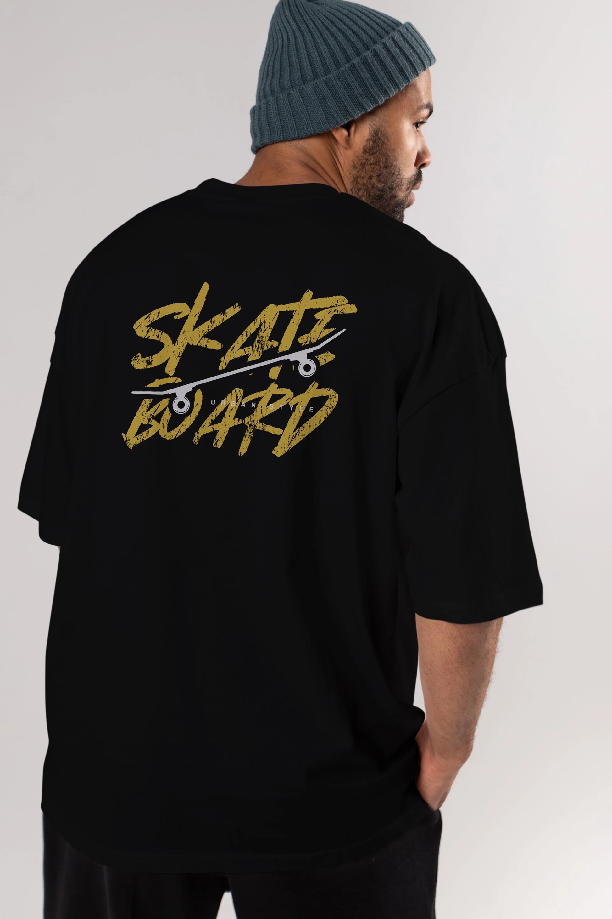 Skate Board Arka Baskılı Oversize t-shirt Erkek Kadın Unisex