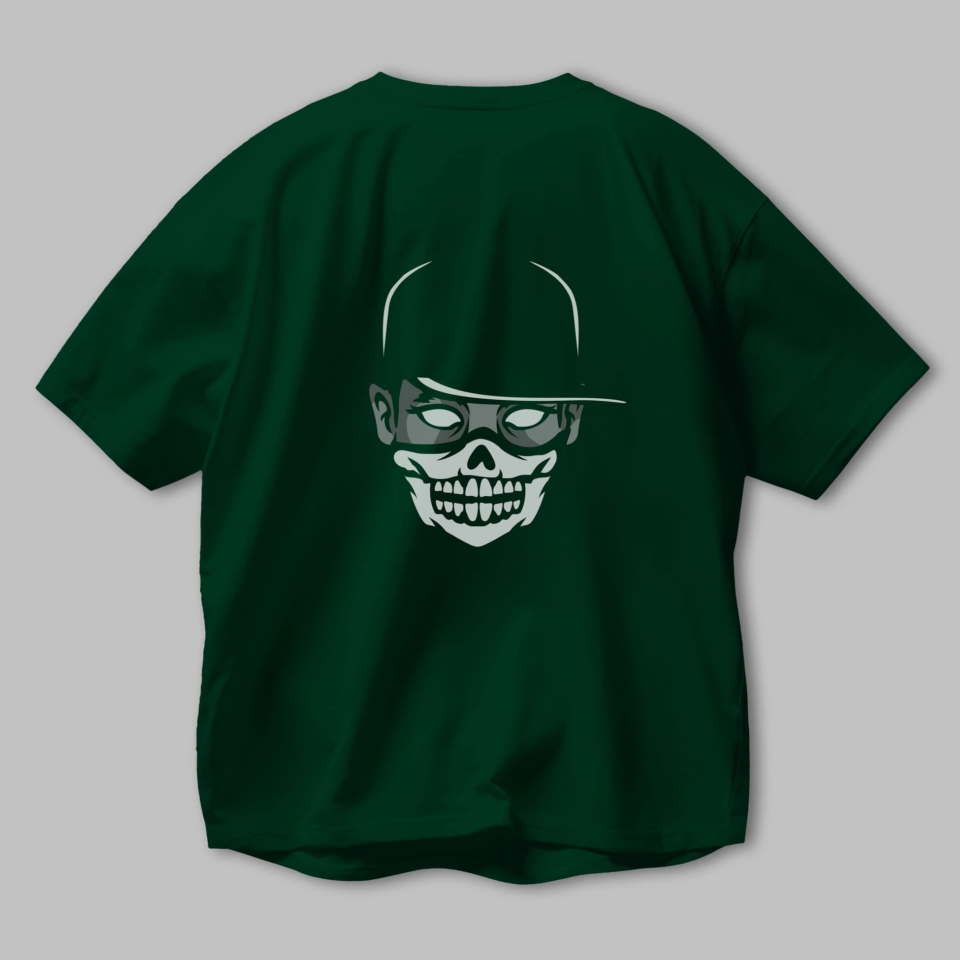 Skull Mask Arka Baskılı Oversize t-shirt Erkek Kadın Unisex %100 Pamuk tişort