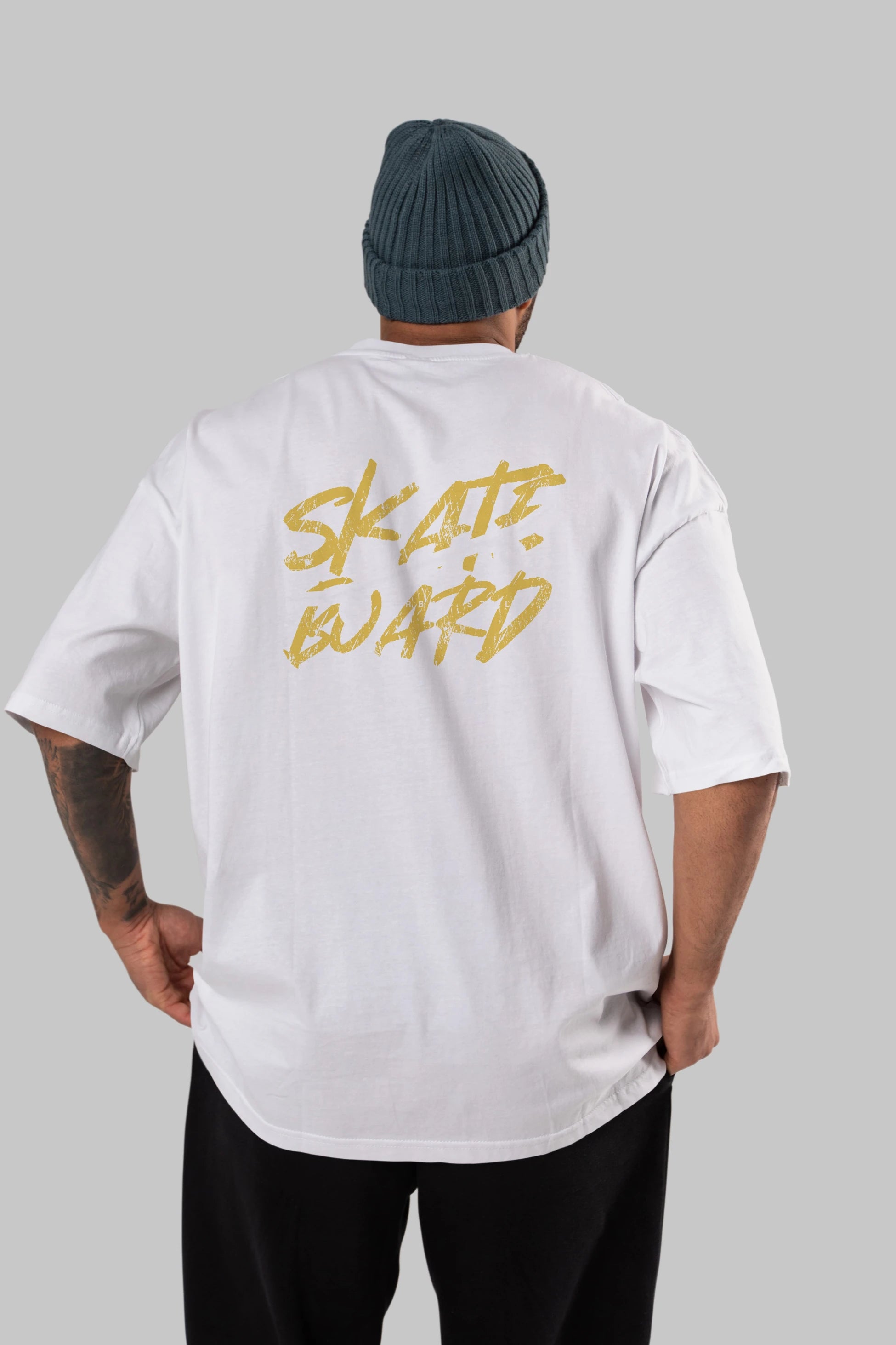 Skate Board Arka Baskılı Oversize t-shirt Erkek Kadın Unisex
