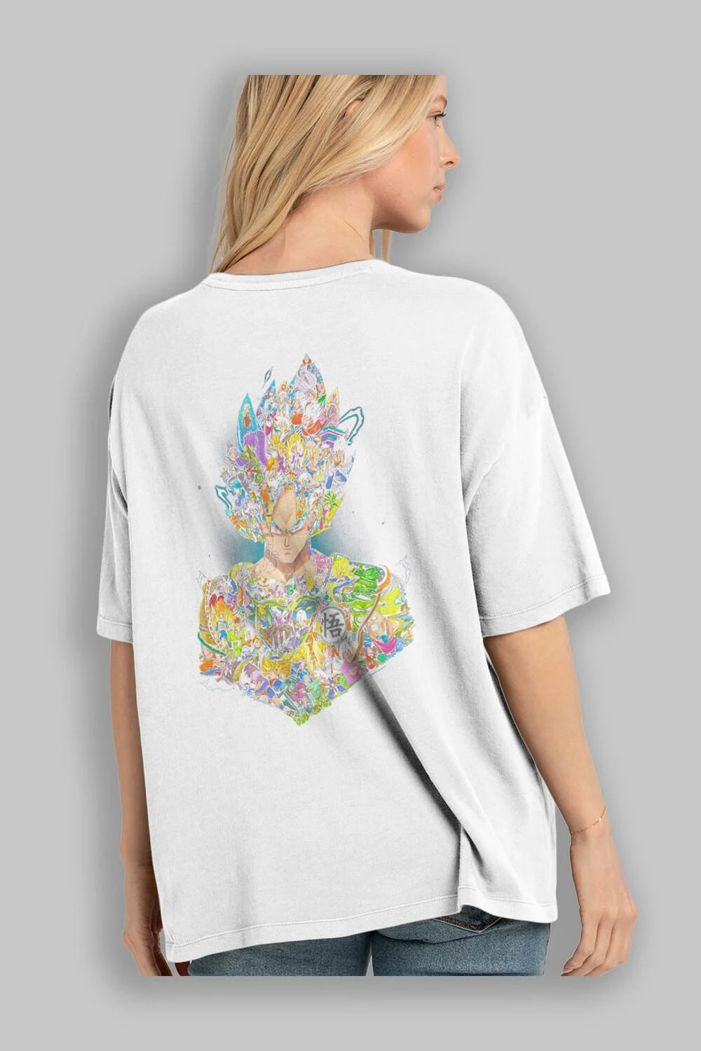 DRAGON BALL ART Anime Arka Baskılı Oversize t-shirt Erkek Kadın Unisex