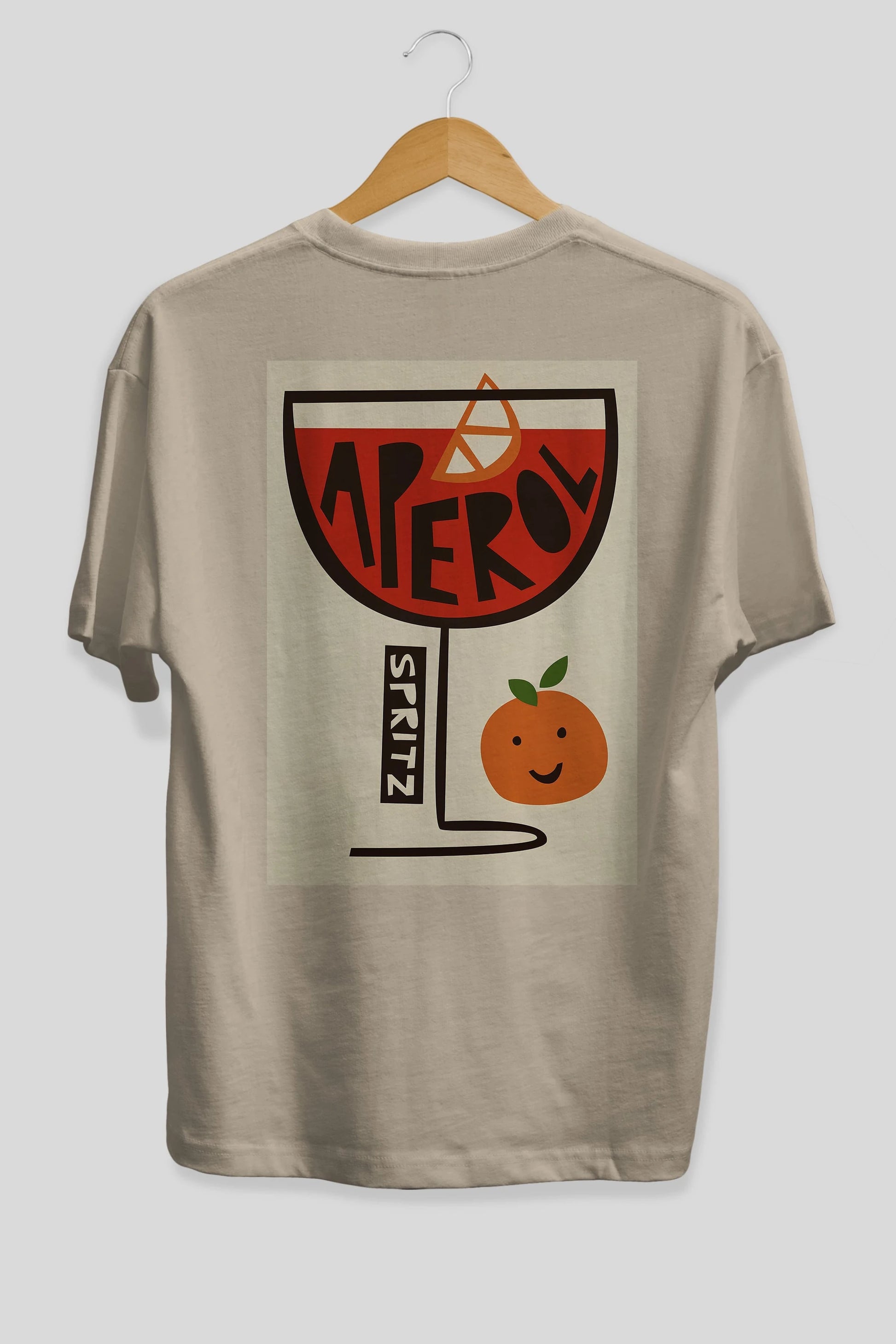 Aperol Spritz 9 Arka Baskılı Oversize t-shirt Erkek Kadın Unisex %100 Pamuk Bisiklet Yaka tişort