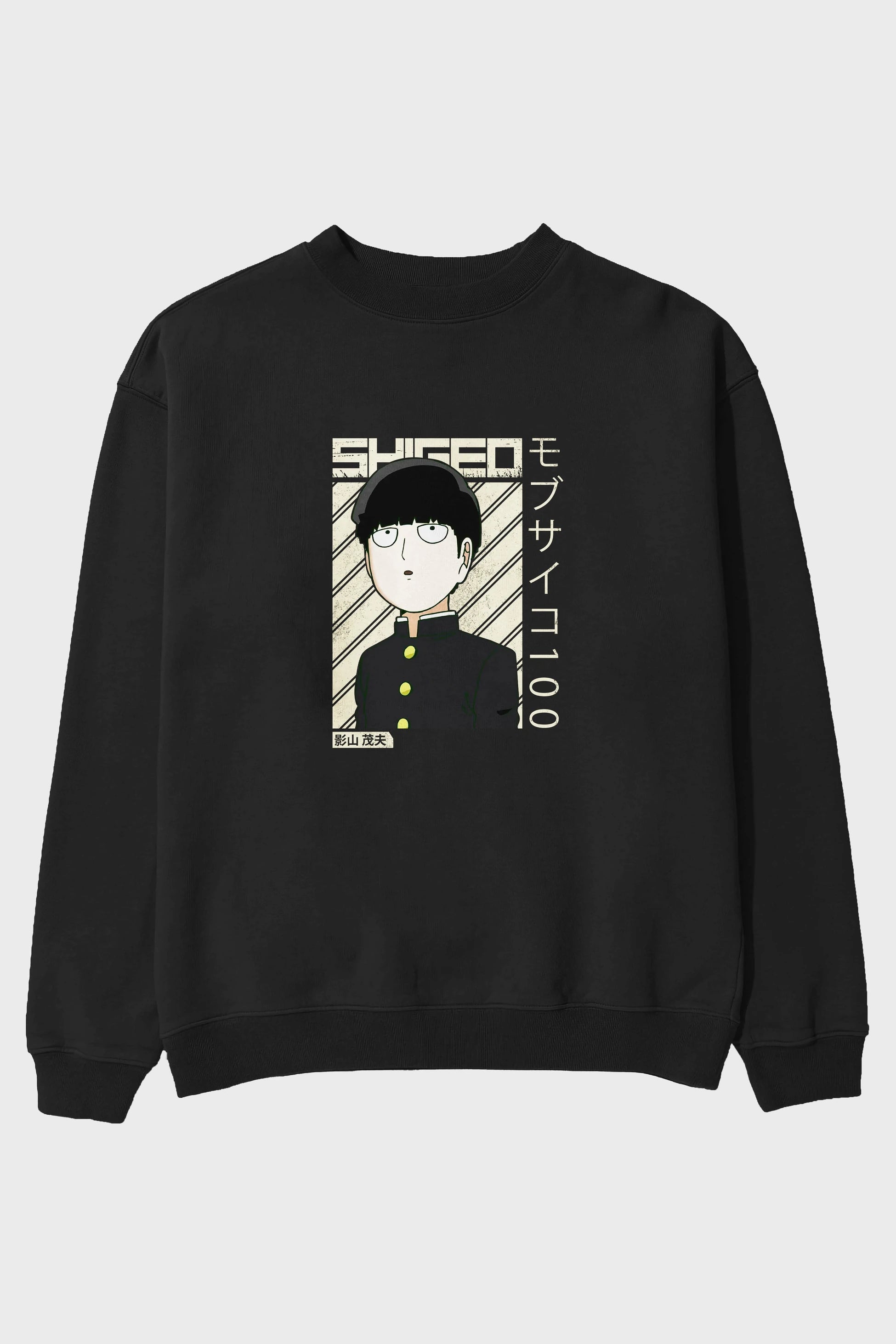 Shigeo Kageyama 2 Anime Ön Baskılı Oversize Sweatshirt Erkek Kadın Unisex