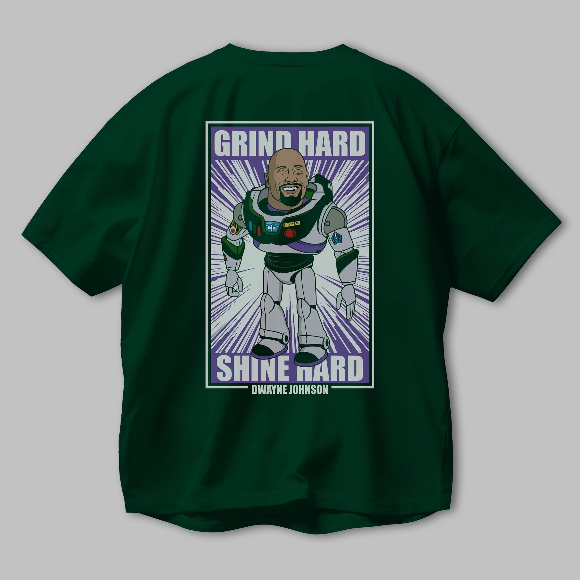 Dwayne Johnson Buzz Lightyear Arka Baskılı Oversize t-shirt Erkek Kadın Unisex %100 Pamuk tişort