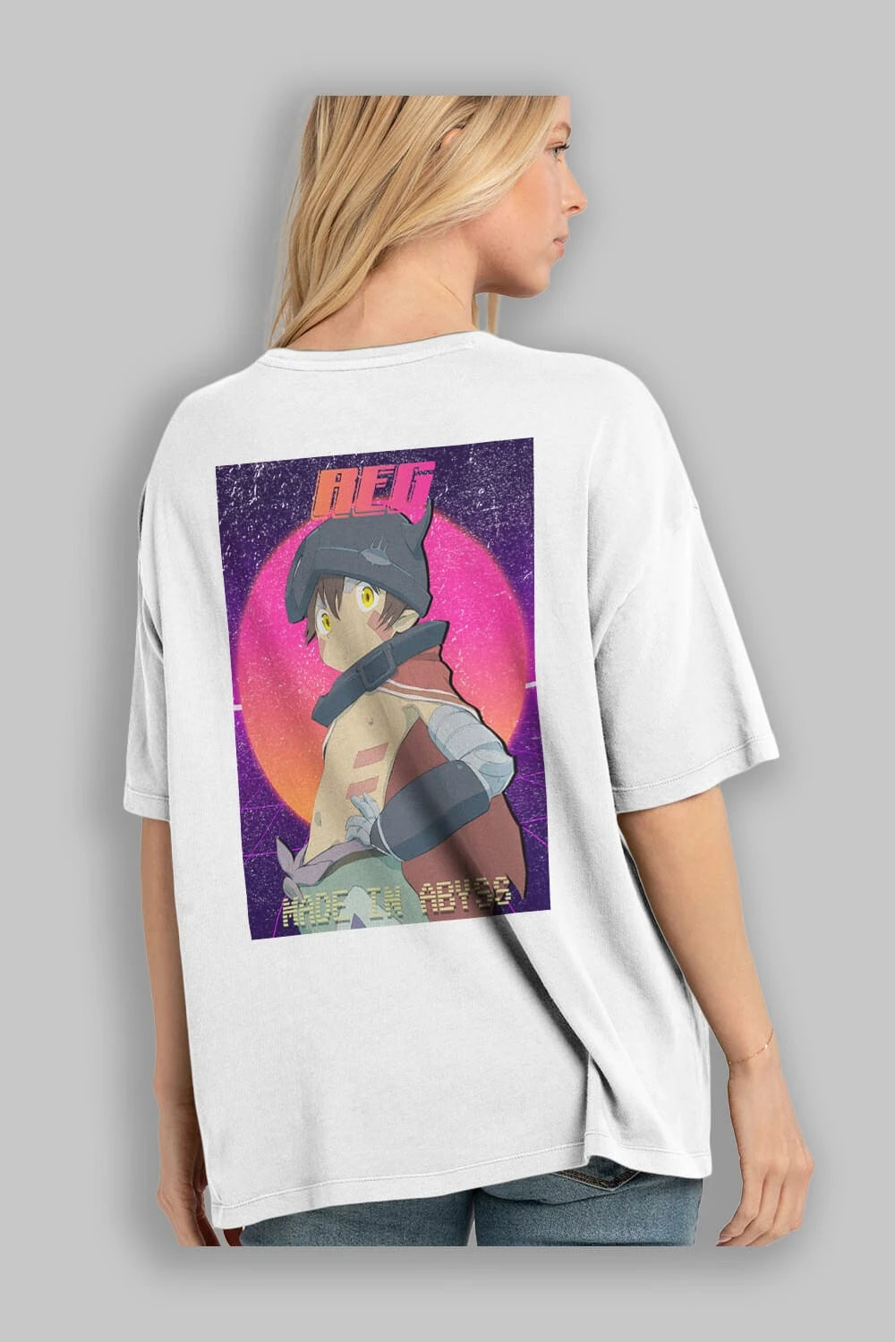 Reg 7 Anime Arka Baskılı Oversize t-shirt Erkek Kadın Unisex