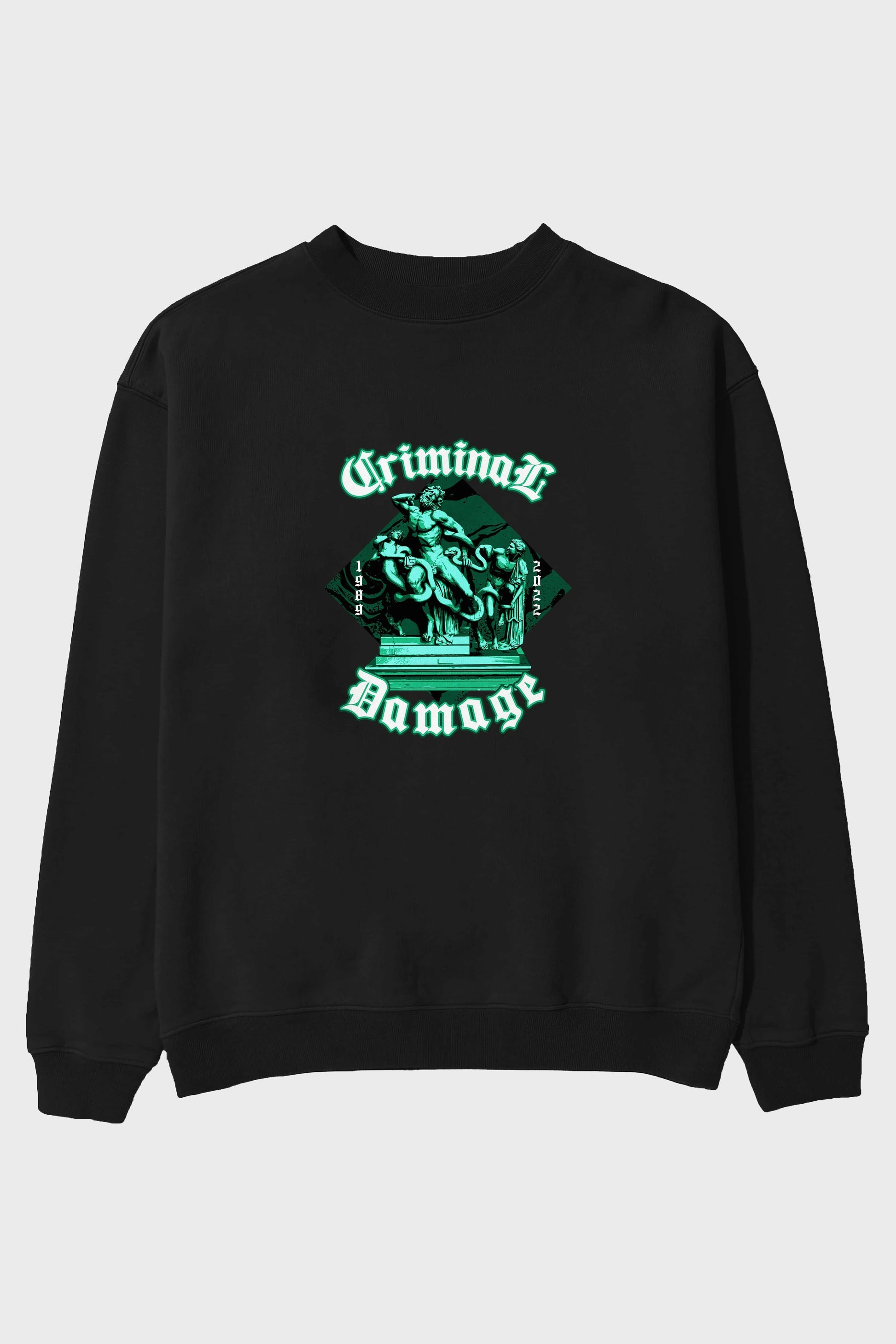 Criminal Damage Ön Baskılı Oversize Sweatshirt Erkek Kadın Unisex