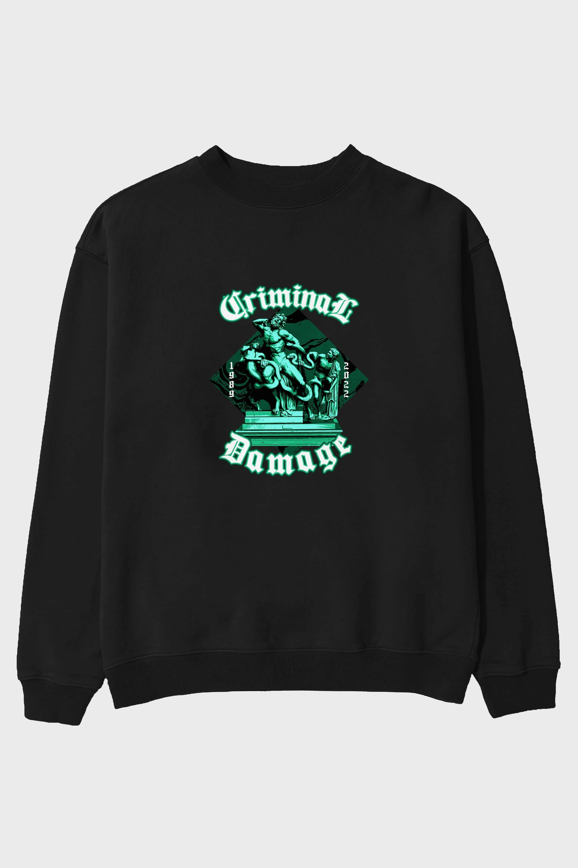 Criminal Damage Ön Baskılı Oversize Sweatshirt Erkek Kadın Unisex