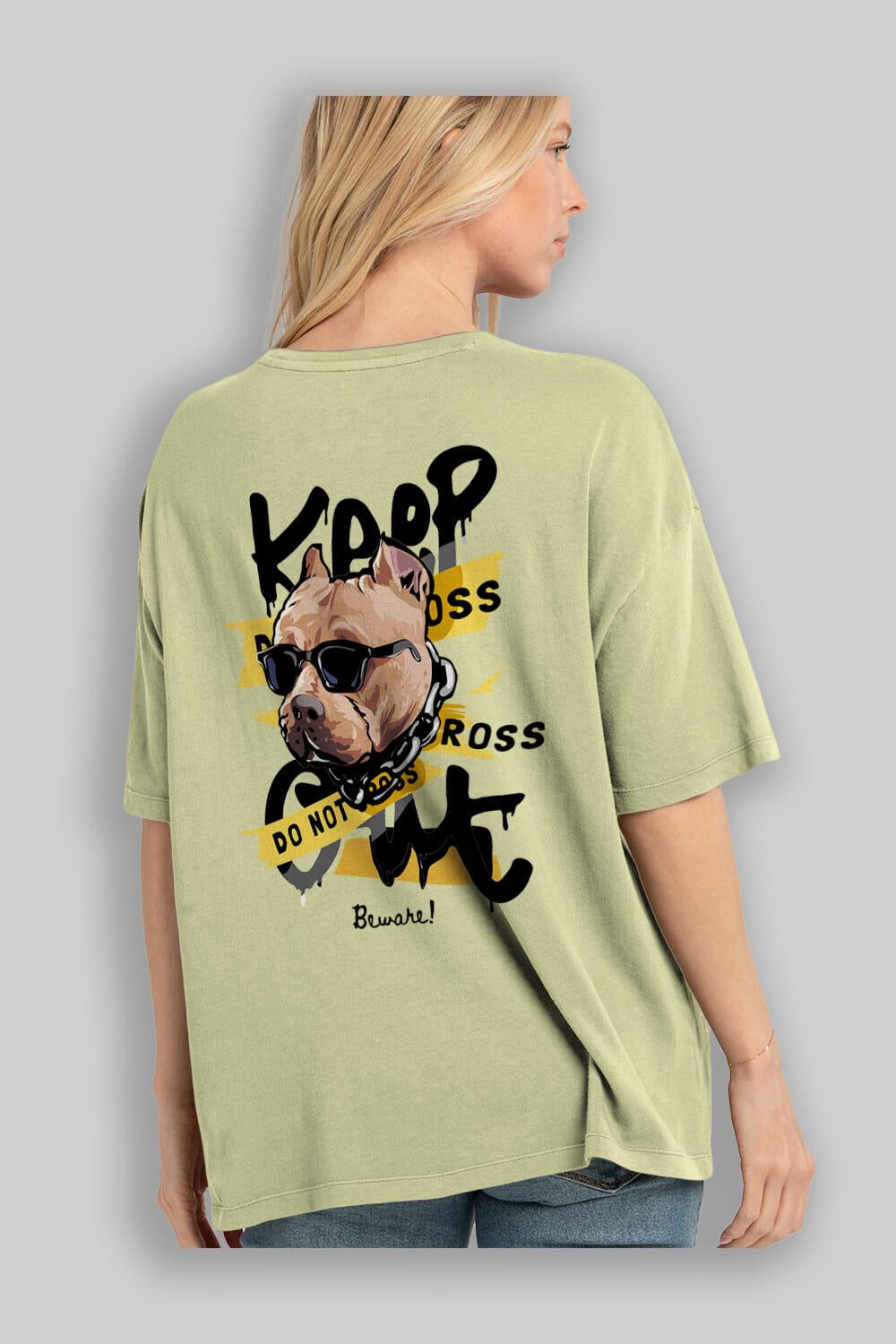 Teddy Bear Keep Arka Baskılı Oversize t-shirt Erkek Kadın Unisex %100 Pamuk
