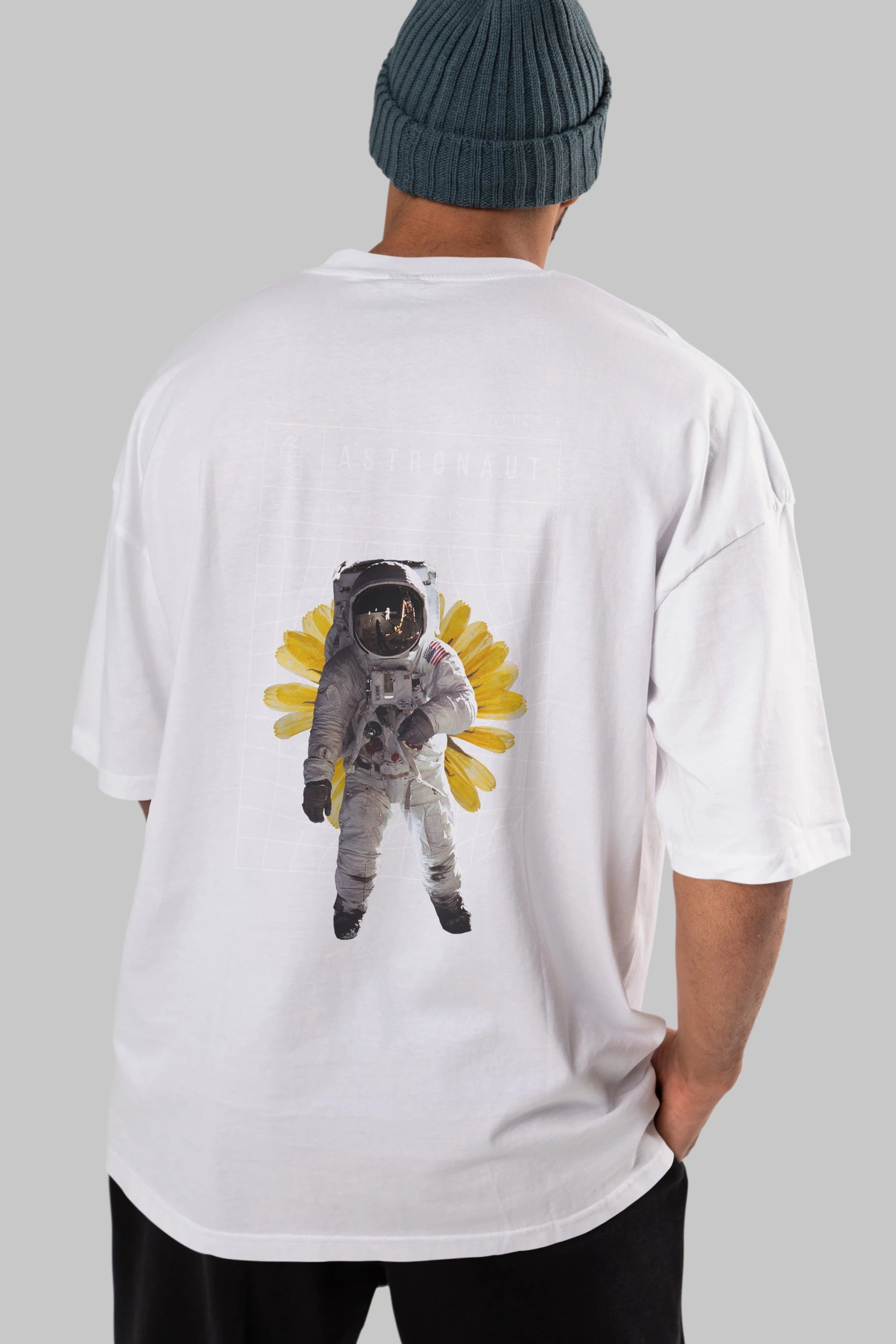 Astronaut Streetwear Arka Baskılı Oversize t-shirt Erkek Kadın Unisex