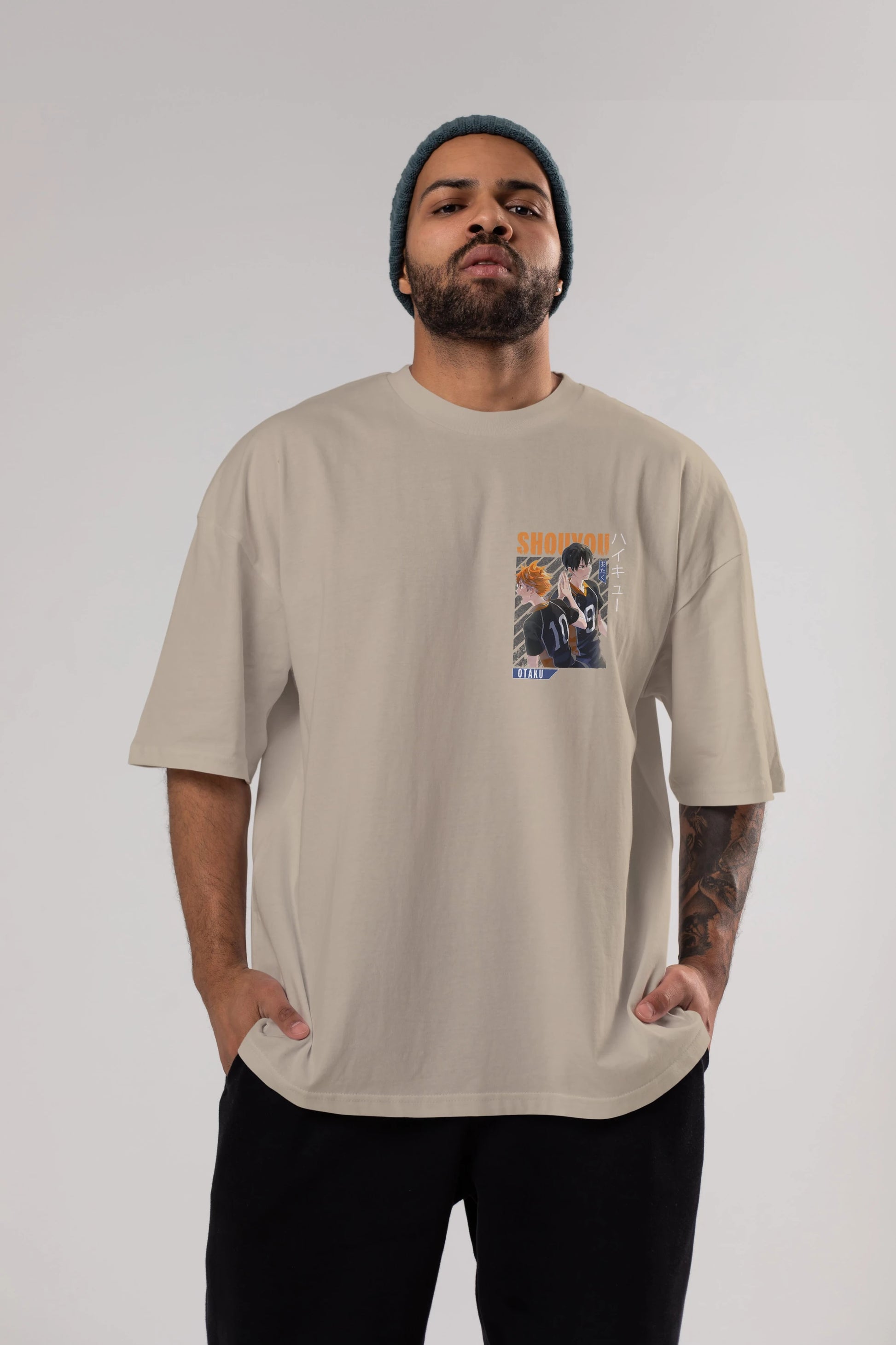Shouyou Hinata 12 Ön Sol Baskılı Oversize t-shirt Erkek Kadın Unisex %100 Pamuk Bisiklet Yaka tişort