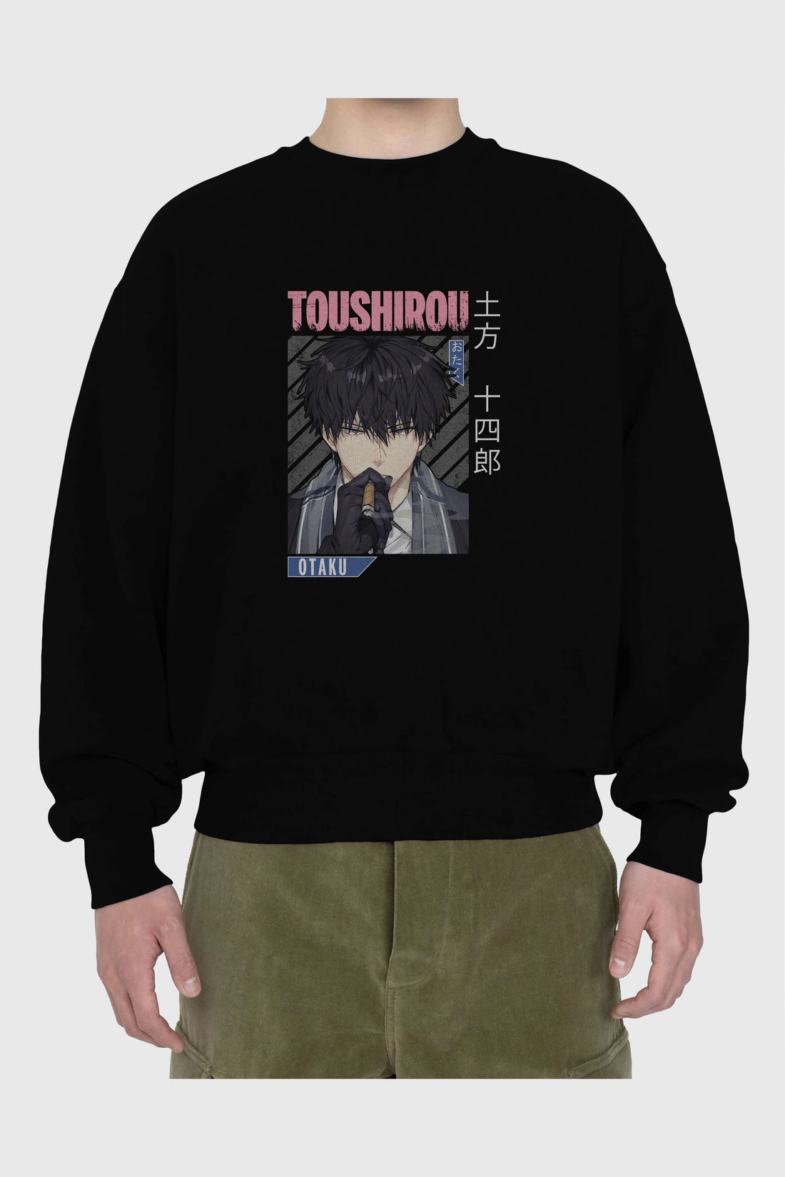 Toushirou Hijikata 2 Anime Ön Baskılı Oversize Sweatshirt Erkek Kadın Unisex