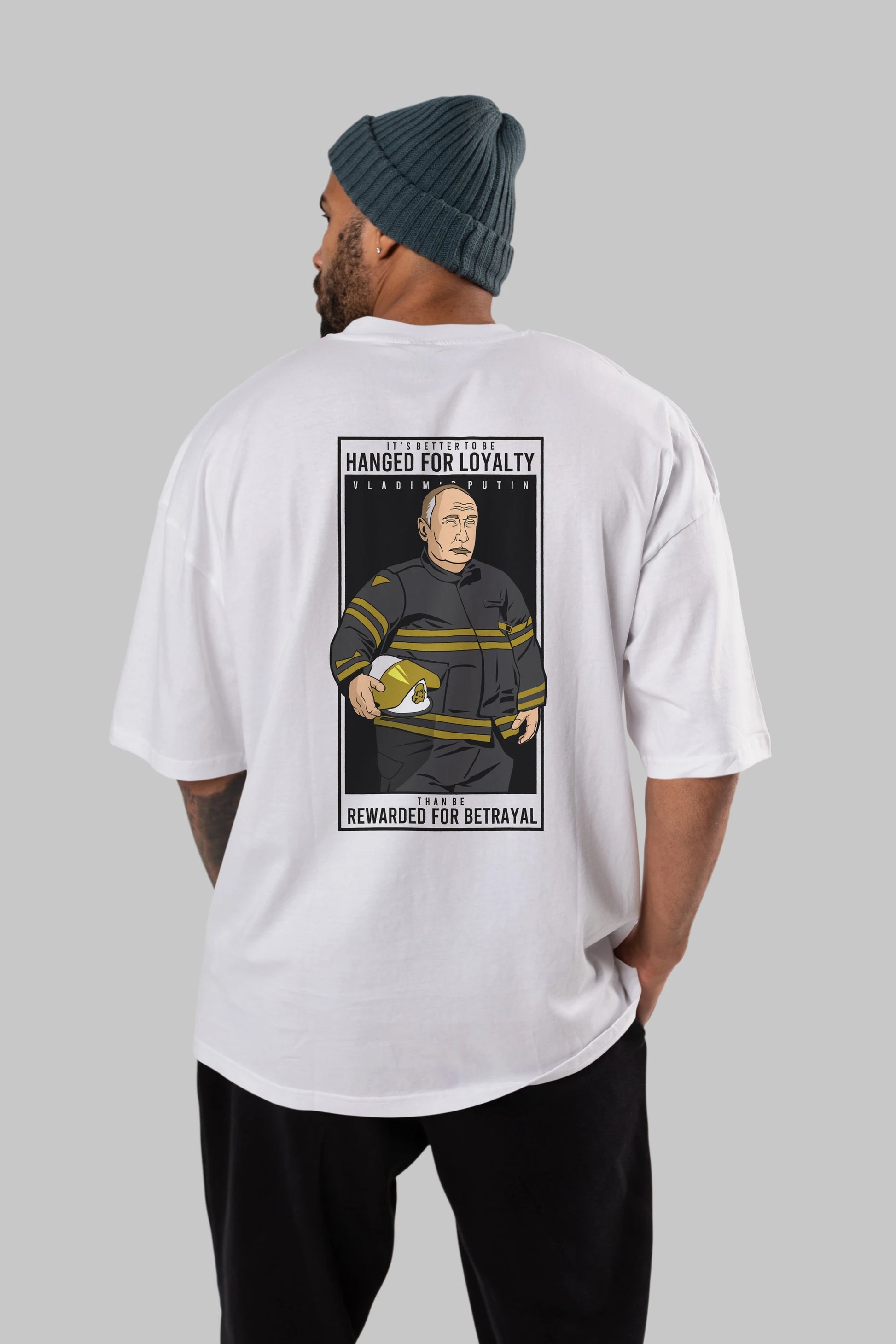 Putin Fireman Arka Baskılı Oversize t-shirt Erkek Kadın Unisex %100 Pamuk tişort