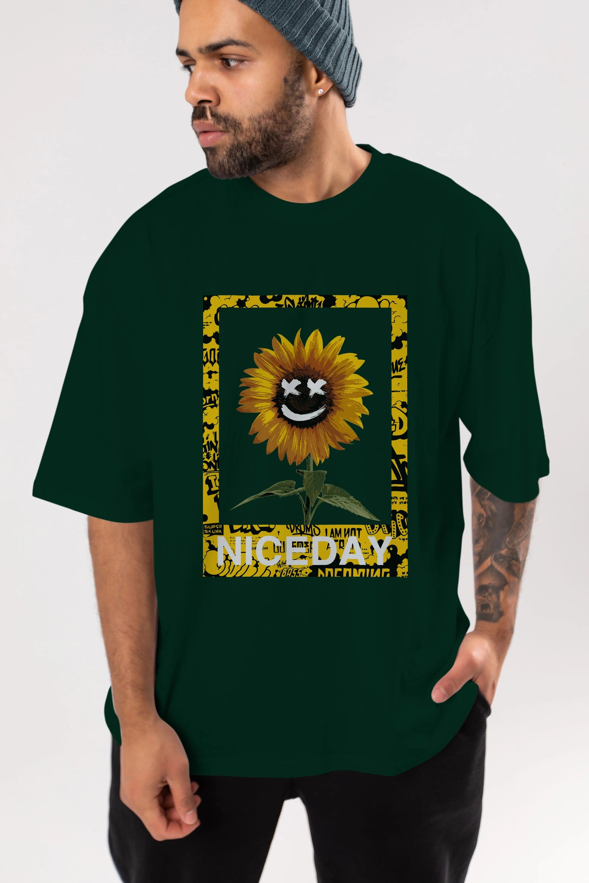 Niceday Streewear Ön Baskılı Oversize t-shirt Erkek Kadın Unisex