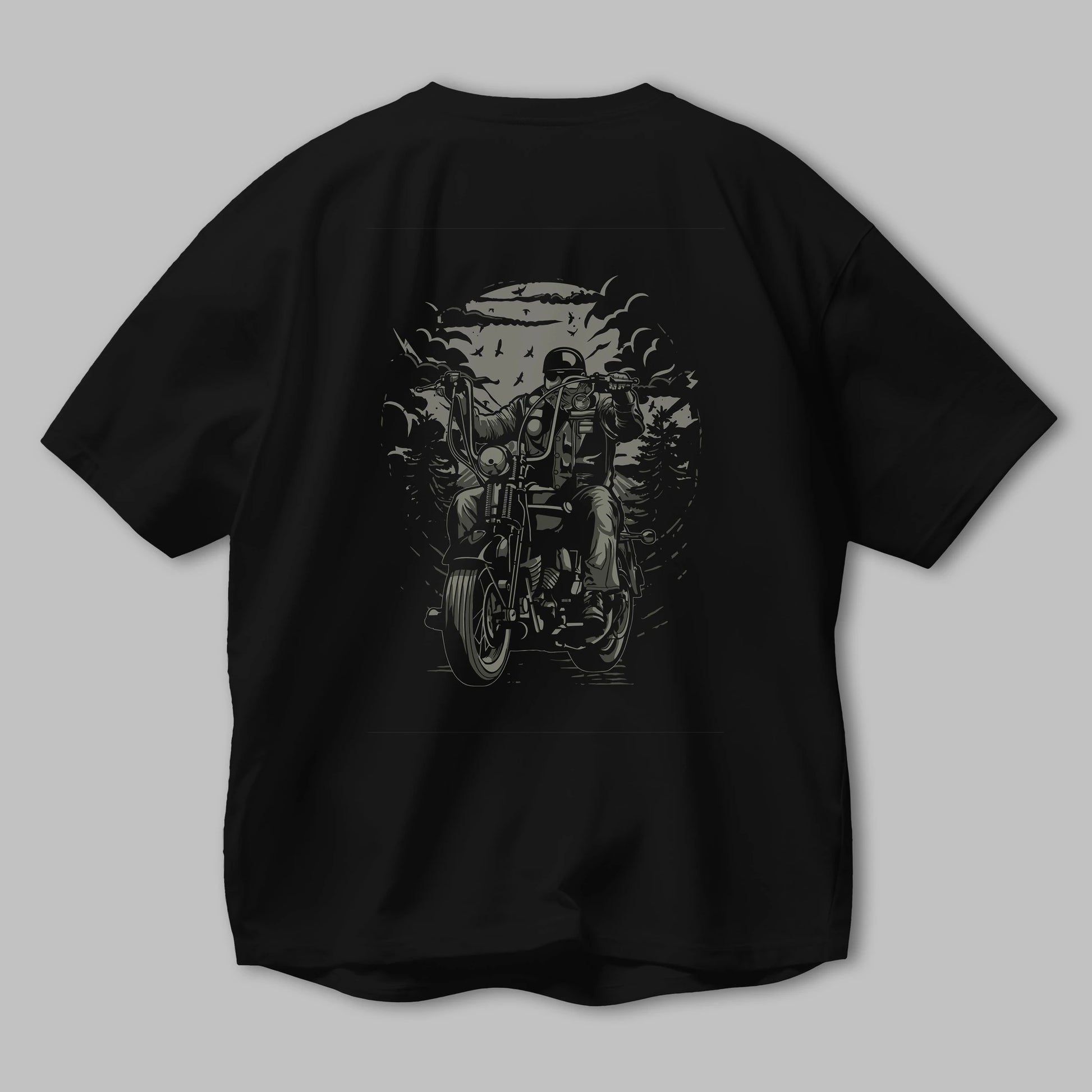 Live To Ride Arka Baskılı Oversize t-shirt Erkek Kadın Unisex %100 Pamuk
