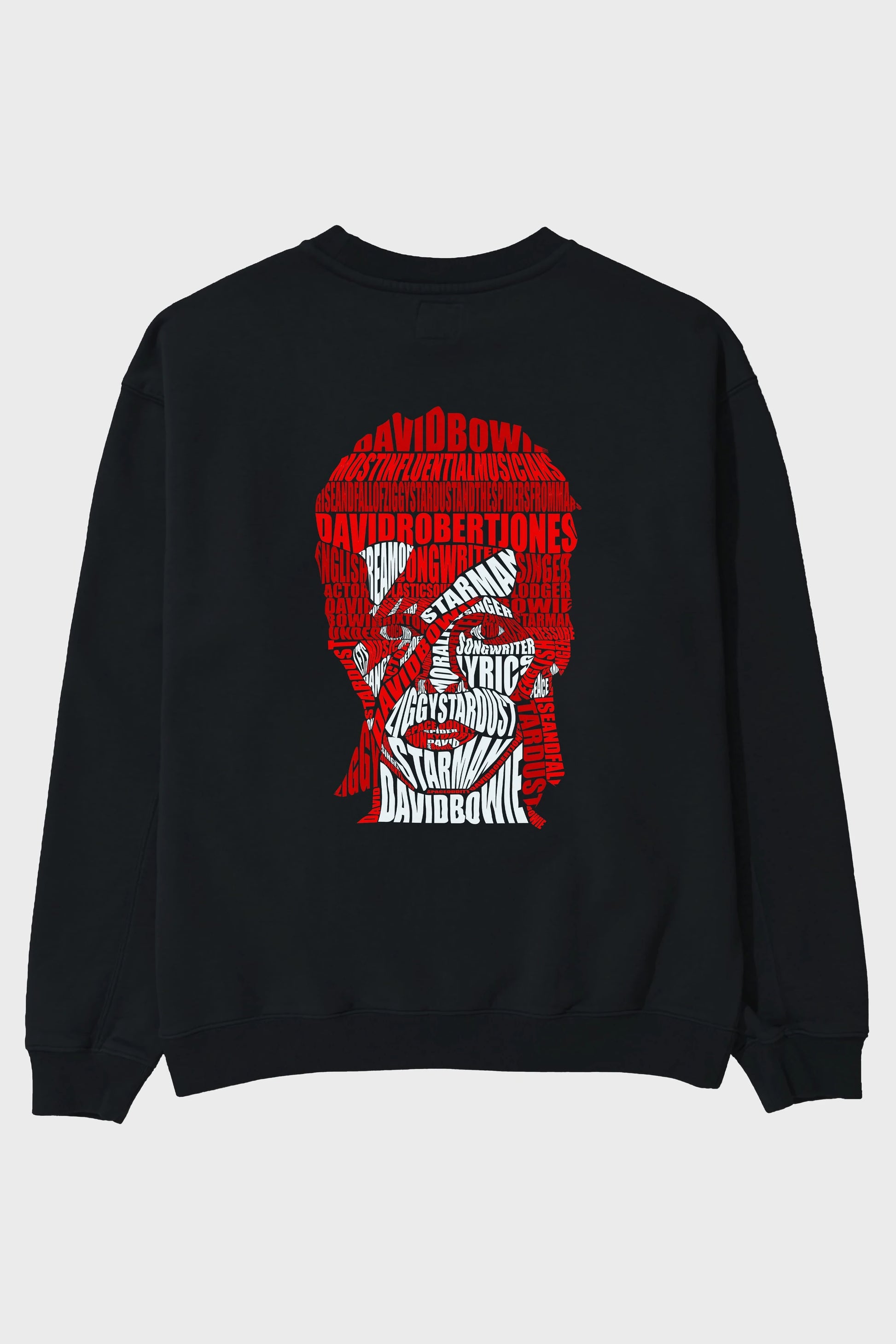 David Bowie Calligram Arka Baskılı Oversize Sweatshirt Erkek Kadın Unisex