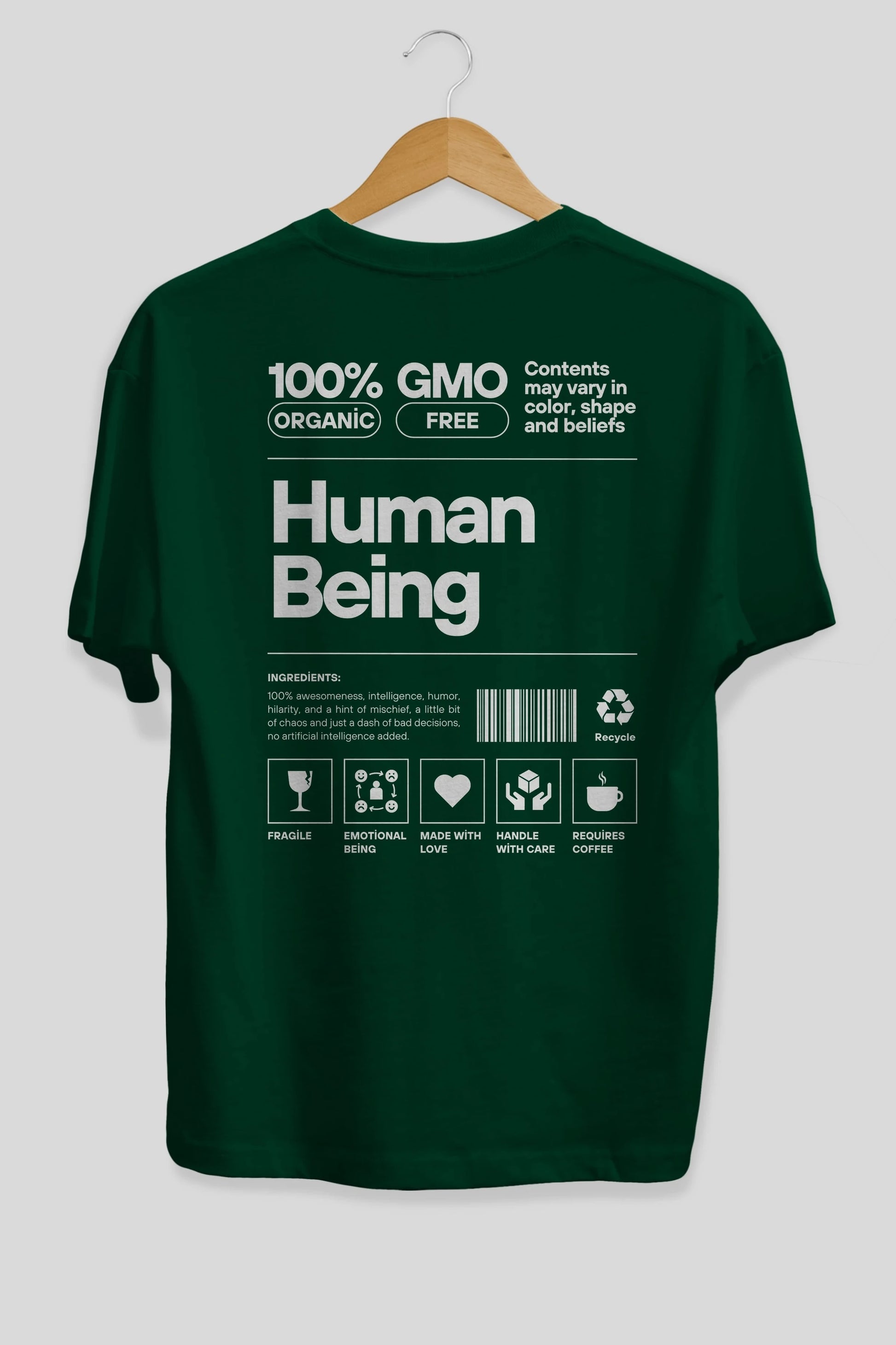 Human Being Arka Baskılı Oversize t-shirt Erkek Kadın Unisex