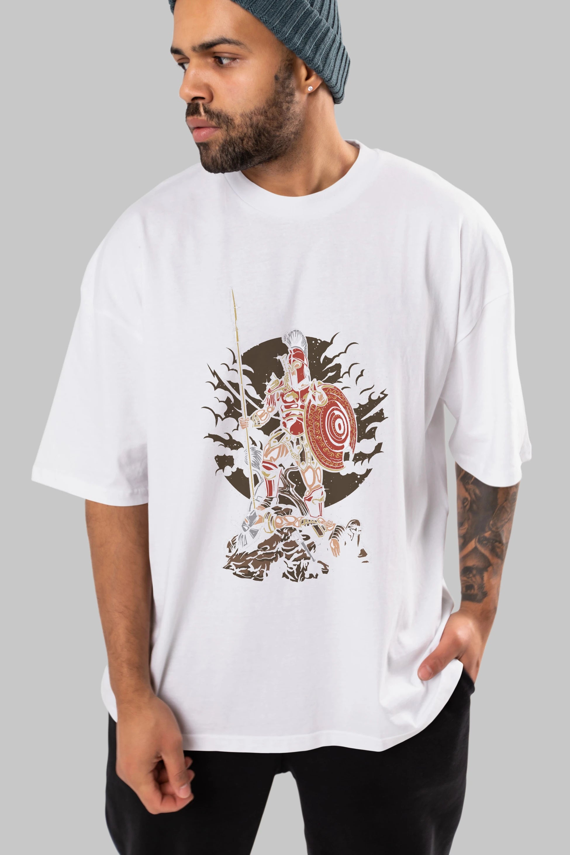 Sparta Ön Baskılı Oversize t-shirt Erkek Kadın Unisex %100 Pamuk tişort