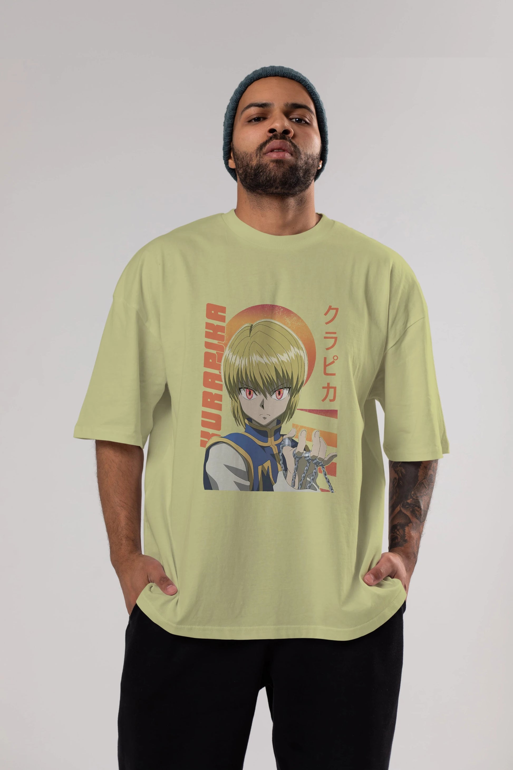Kurapika 5 (2) Anime Ön Baskılı Oversize t-shirt %100 pamuk Erkek Kadın Unisex