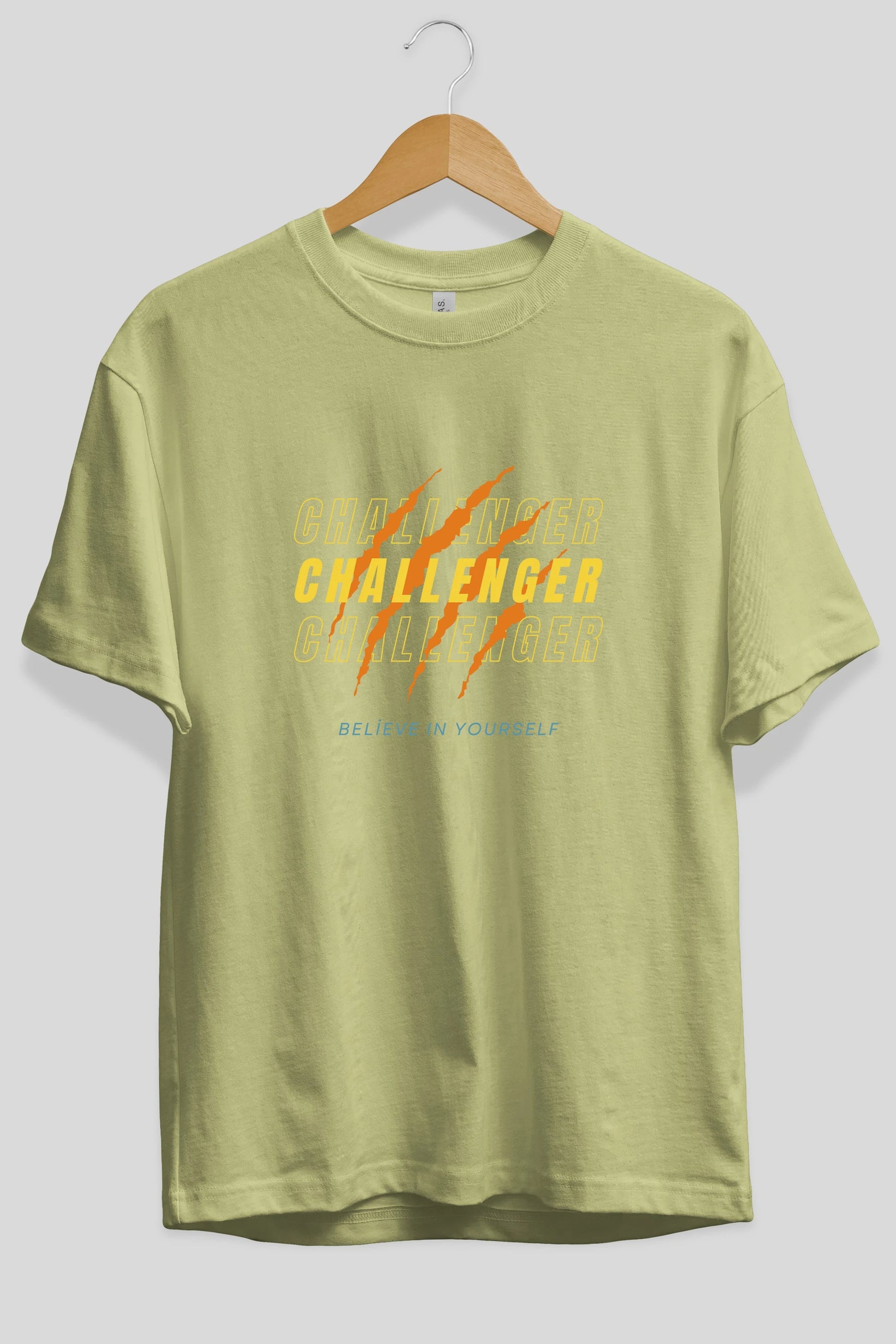 Challenger Yazılı Ön Baskılı Oversize t-shirt Erkek Kadın Unisex