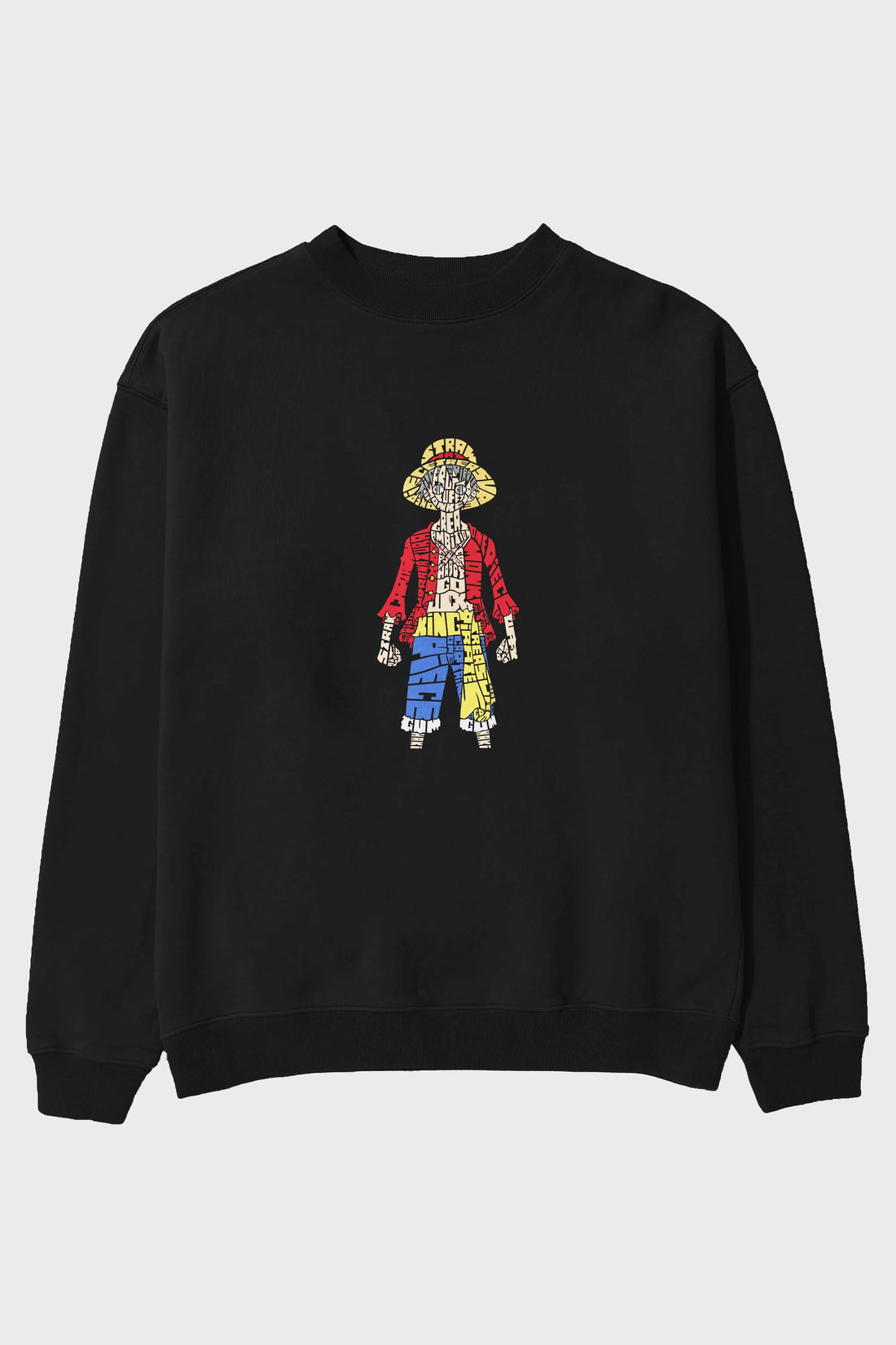 One Piece Ön Baskılı Oversize Sweatshirt Erkek Kadın Unisex