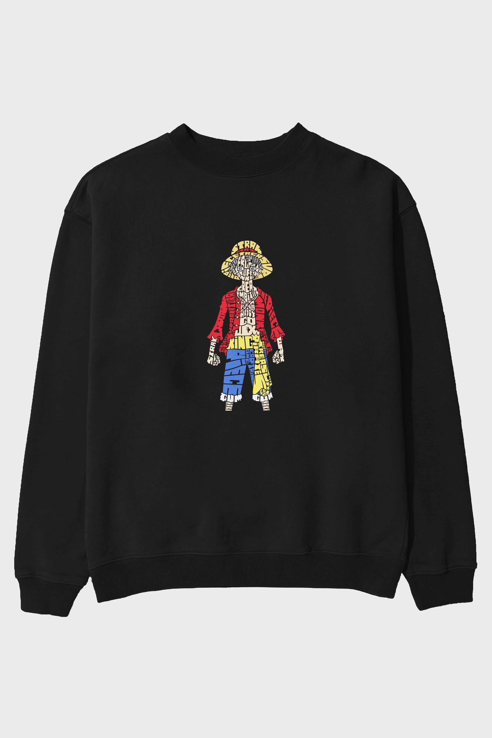 One Piece Ön Baskılı Oversize Sweatshirt Erkek Kadın Unisex