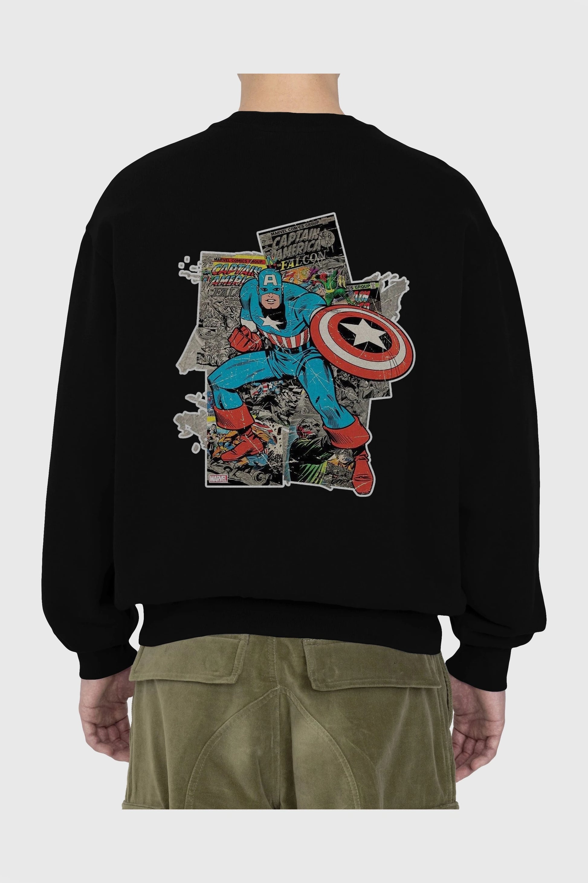 Captain America (2) Arka Baskılı Oversize Sweatshirt Erkek Kadın Unisex