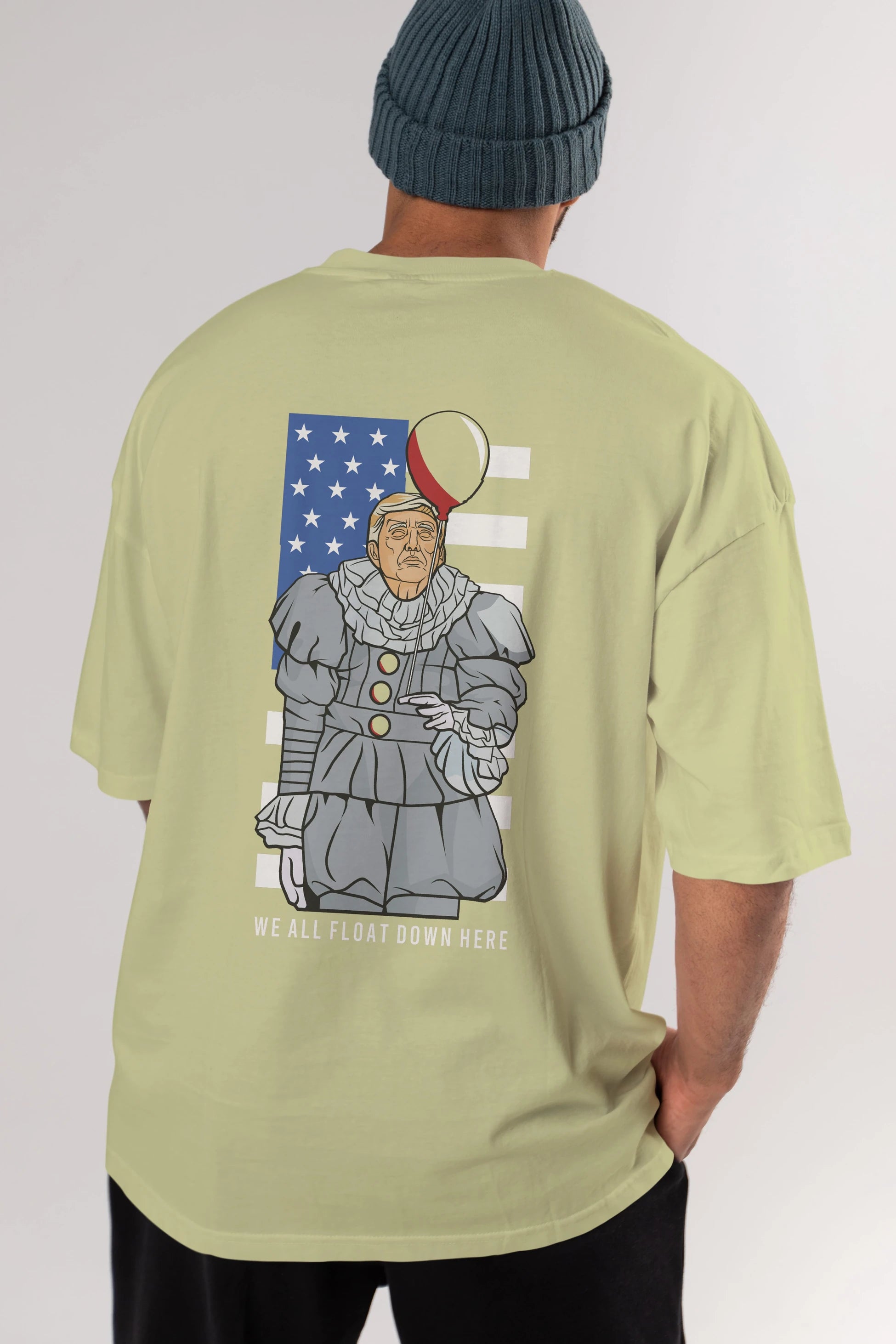It Trump Arka Baskılı Oversize t-shirt Erkek Kadın Unisex %100 Pamuk tişort