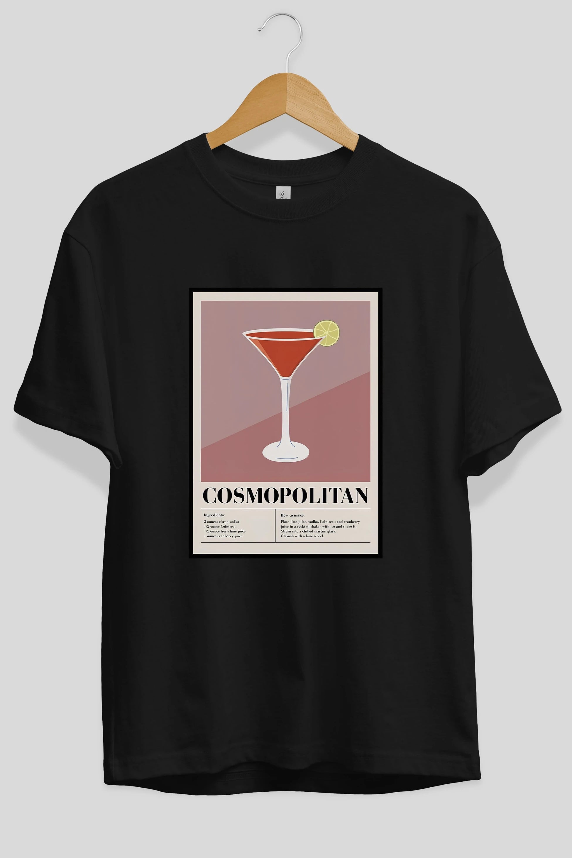 Cosmopolitan 3 Ön Baskılı Oversize t-shirt Erkek Kadın Unisex %100 Pamuk Bisiklet Yaka tişort