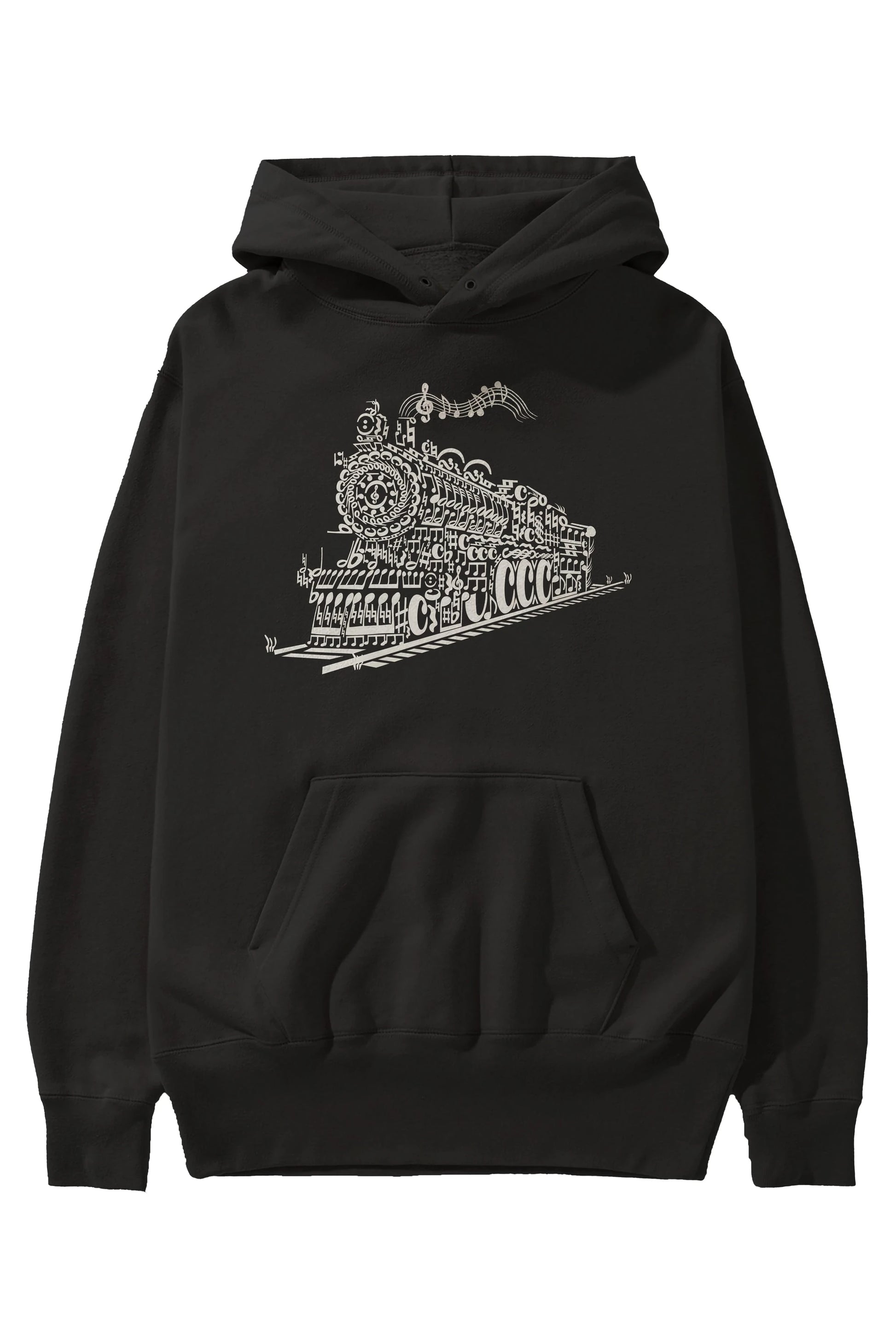Train Song Ön Baskılı Hoodie Oversize Kapüşonlu Sweatshirt Erkek Kadın Unisex