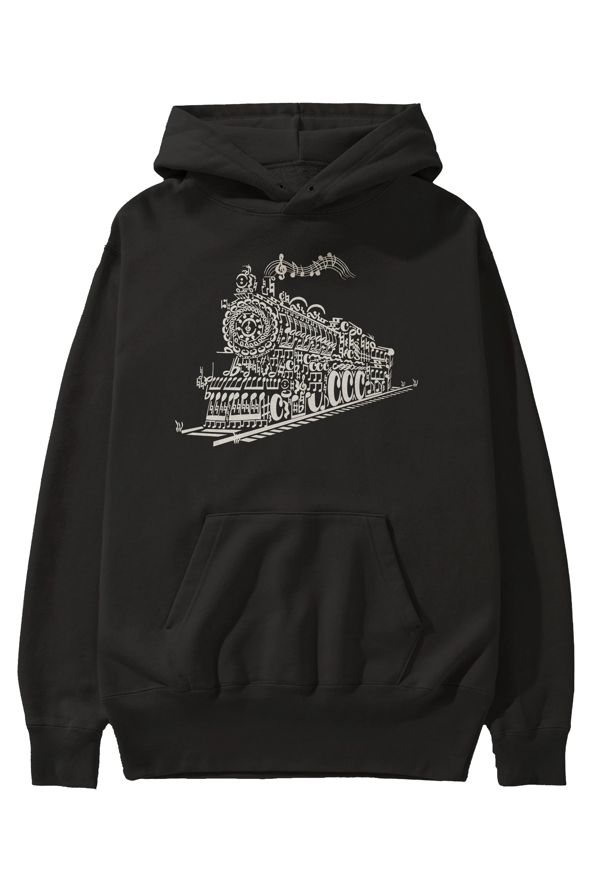 Train Song Ön Baskılı Hoodie Oversize Kapüşonlu Sweatshirt Erkek Kadın Unisex
