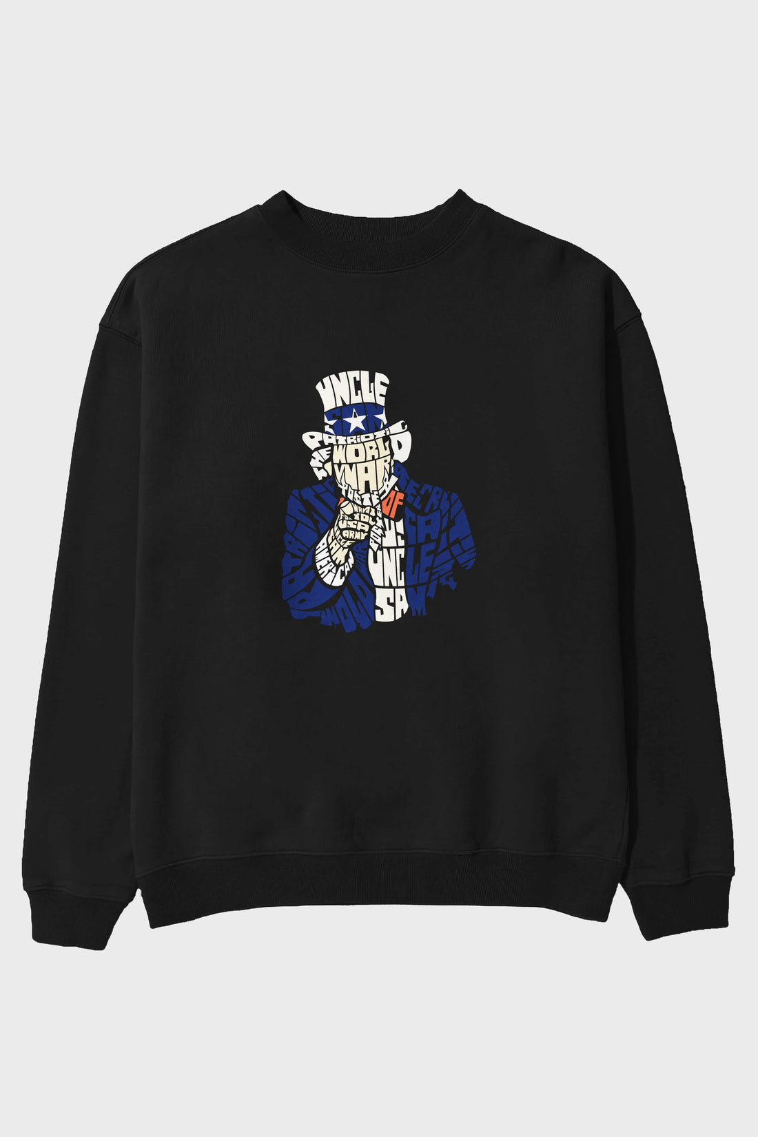 Uncle Sam Ön Baskılı Oversize Sweatshirt Erkek Kadın Unisex