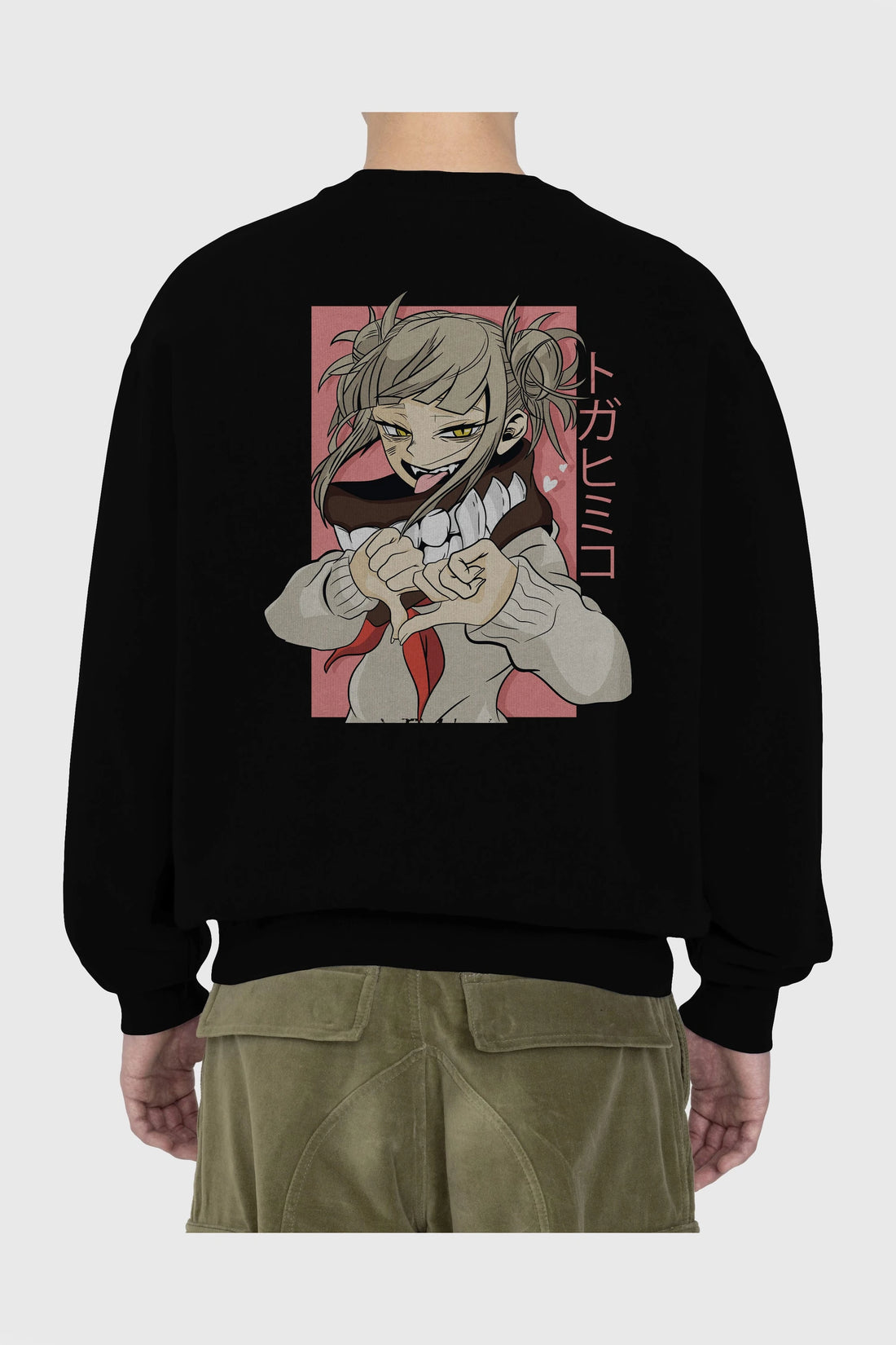 Himiko Toga Anime Arka Baskılı Oversize Sweatshirt Erkek Kadın Unisex