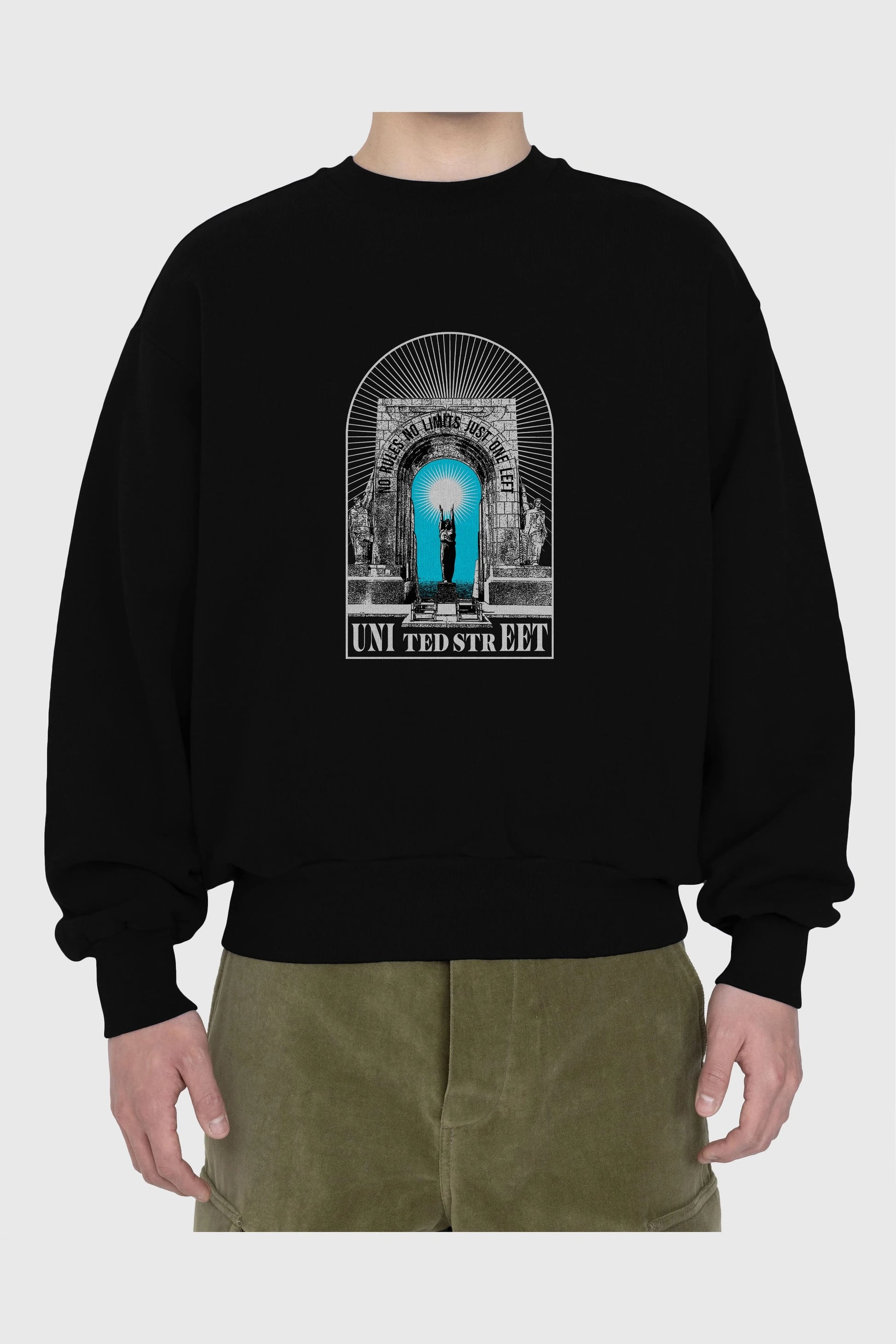 No Rules No Limits Ön Baskılı Oversize Sweatshirt Erkek Kadın Unisex