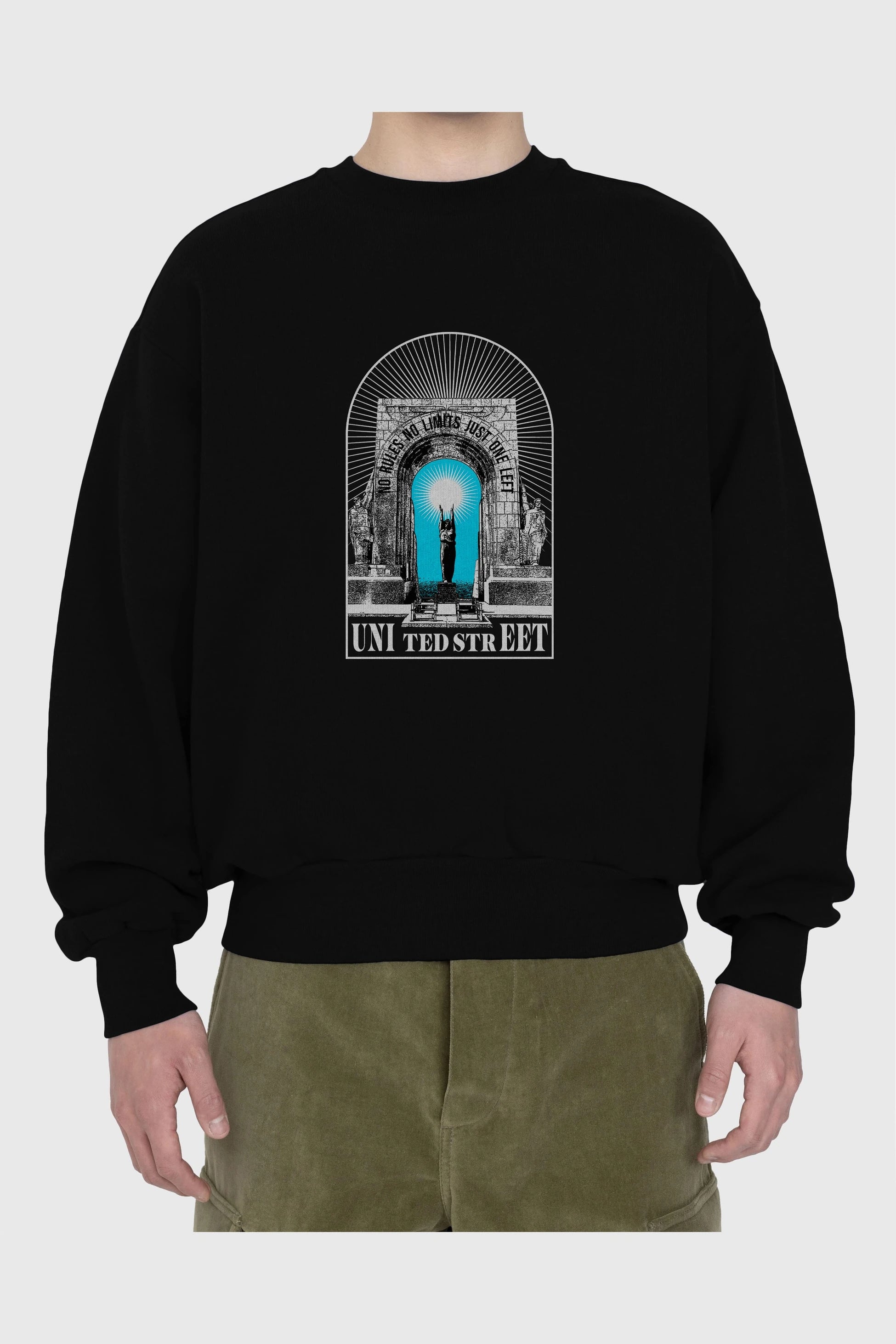 No Rules No Limits Ön Baskılı Oversize Sweatshirt Erkek Kadın Unisex