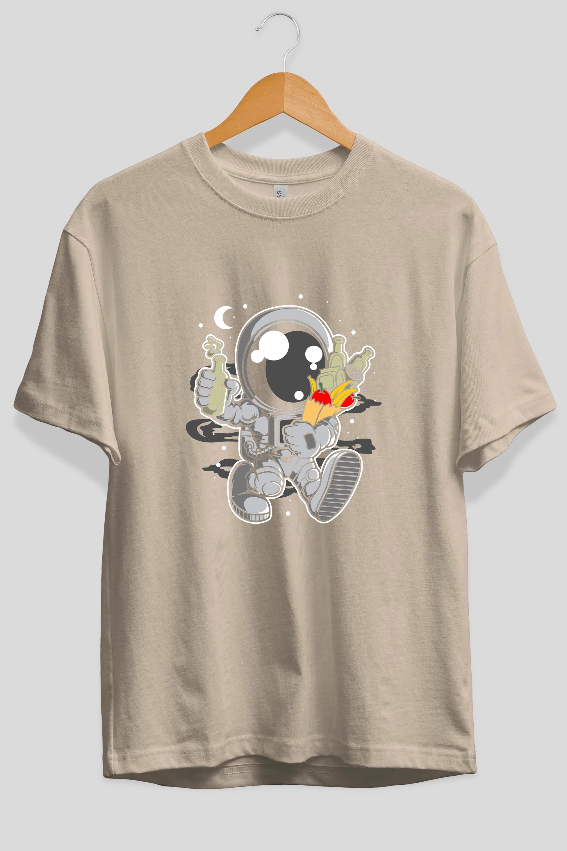 Astronaut Grochery Ön Baskılı Oversize t-shirt Erkek Kadın Unisex