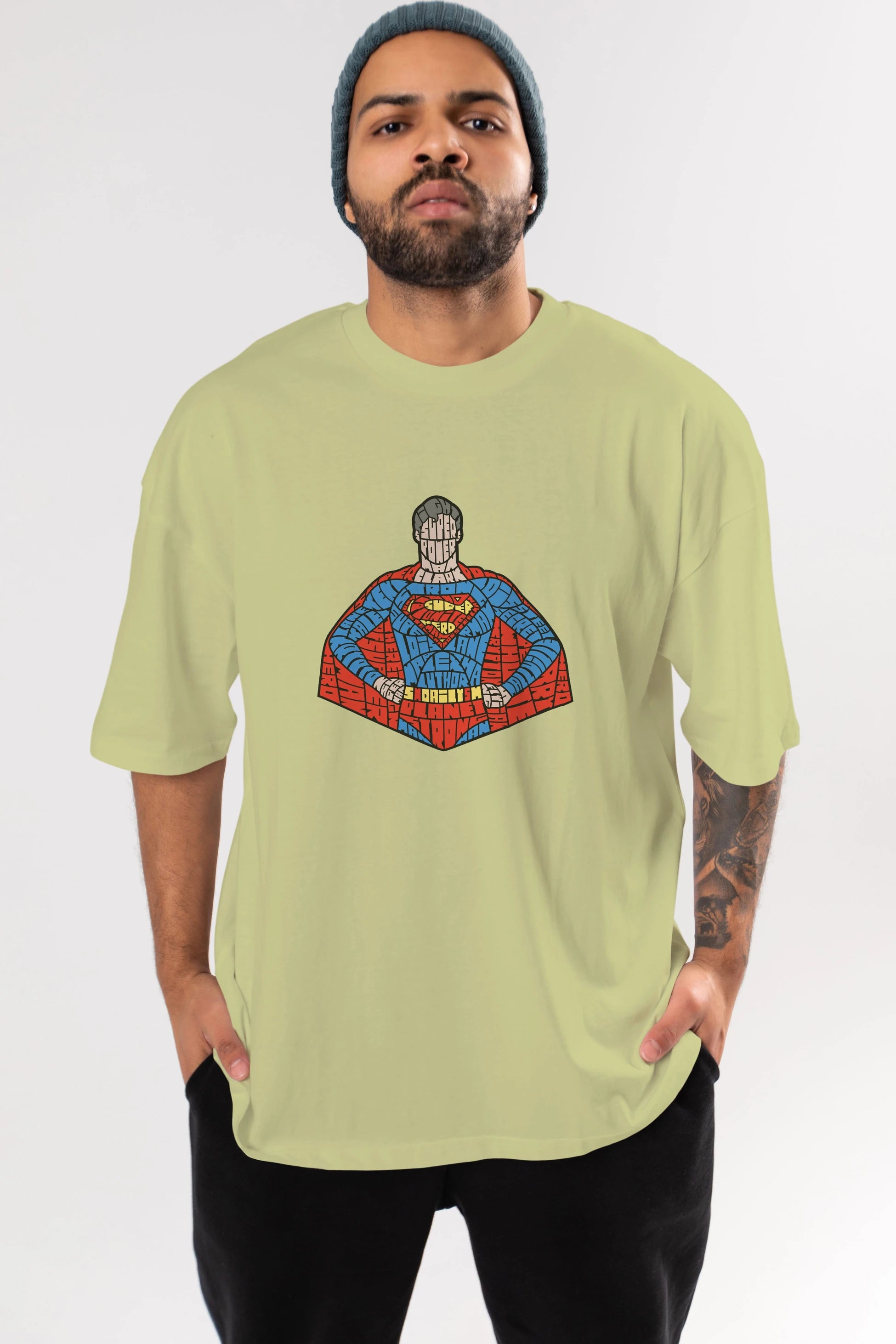 Kryptonian Ön Baskılı Oversize t-shirt %100 pamuk Erkek Kadın Unisex