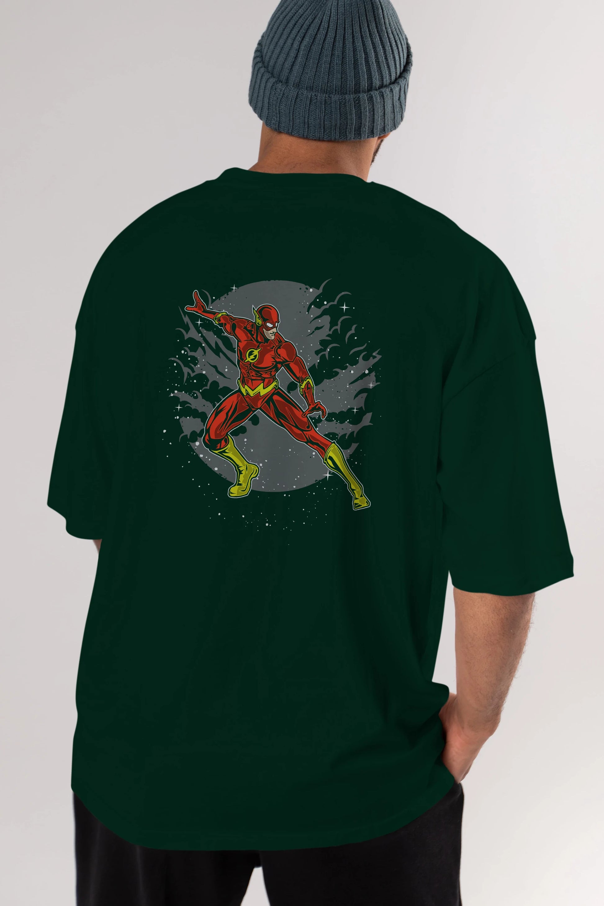 The Flash Arka Baskılı Oversize t-shirt Erkek Kadın Unisex %100 Pamuk