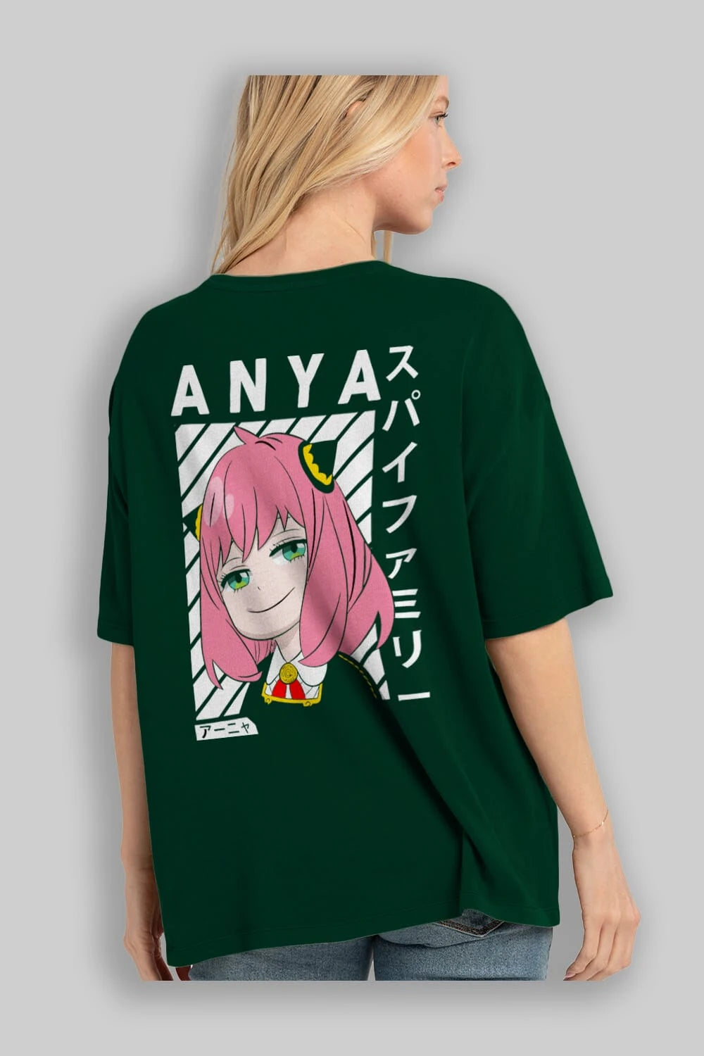 Anya SPYX FAMILY Anime Arka Baskılı Oversize t-shirt Erkek Kadın Unisex