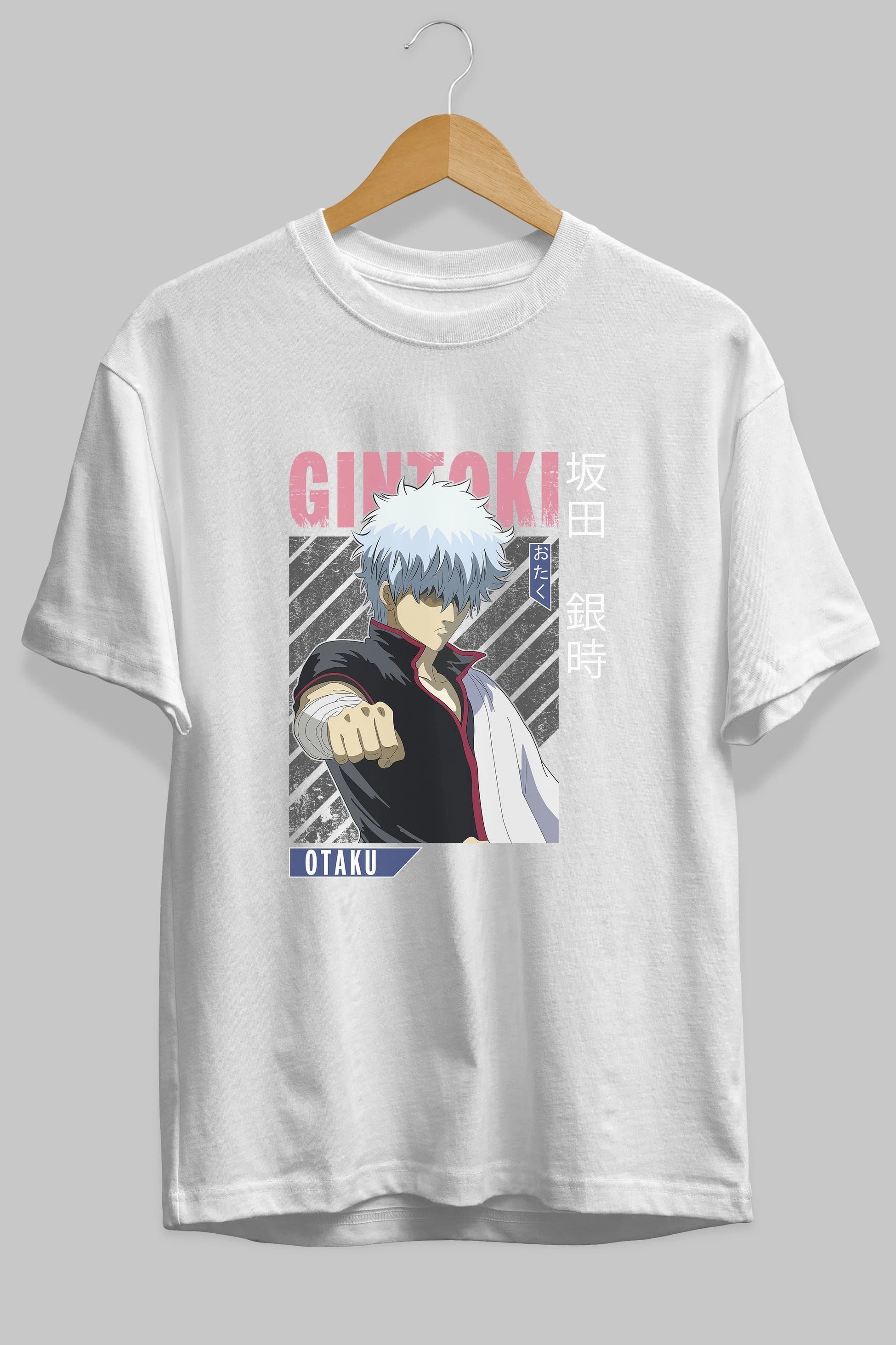 Gintoki Sakata GINTAMA 2 Anime Ön Baskılı Oversize t-shirt %100 pamuk Erkek Kadın Unisex