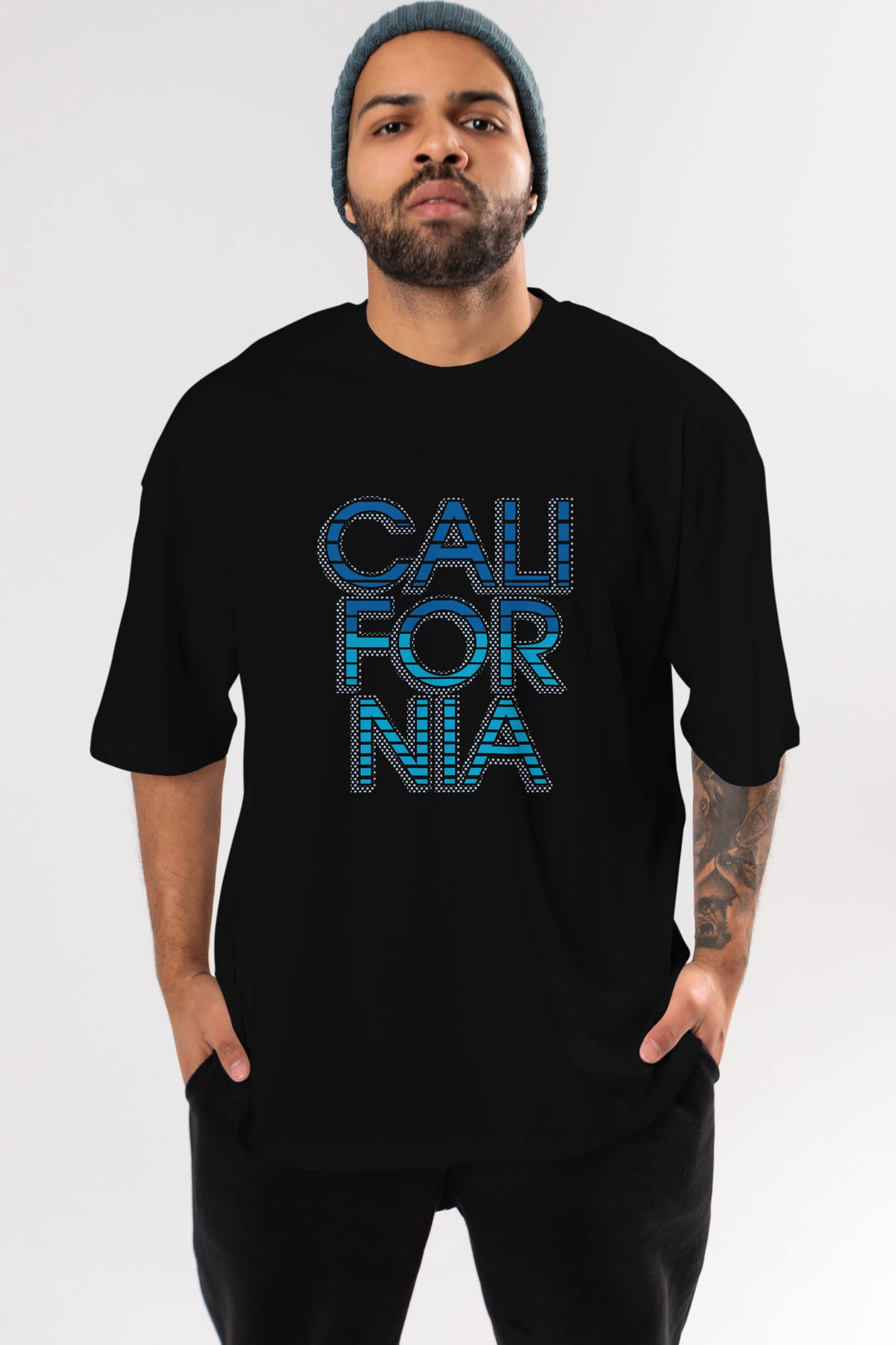 California 3 Ön Baskılı Oversize t-shirt Erkek Kadın Unisex